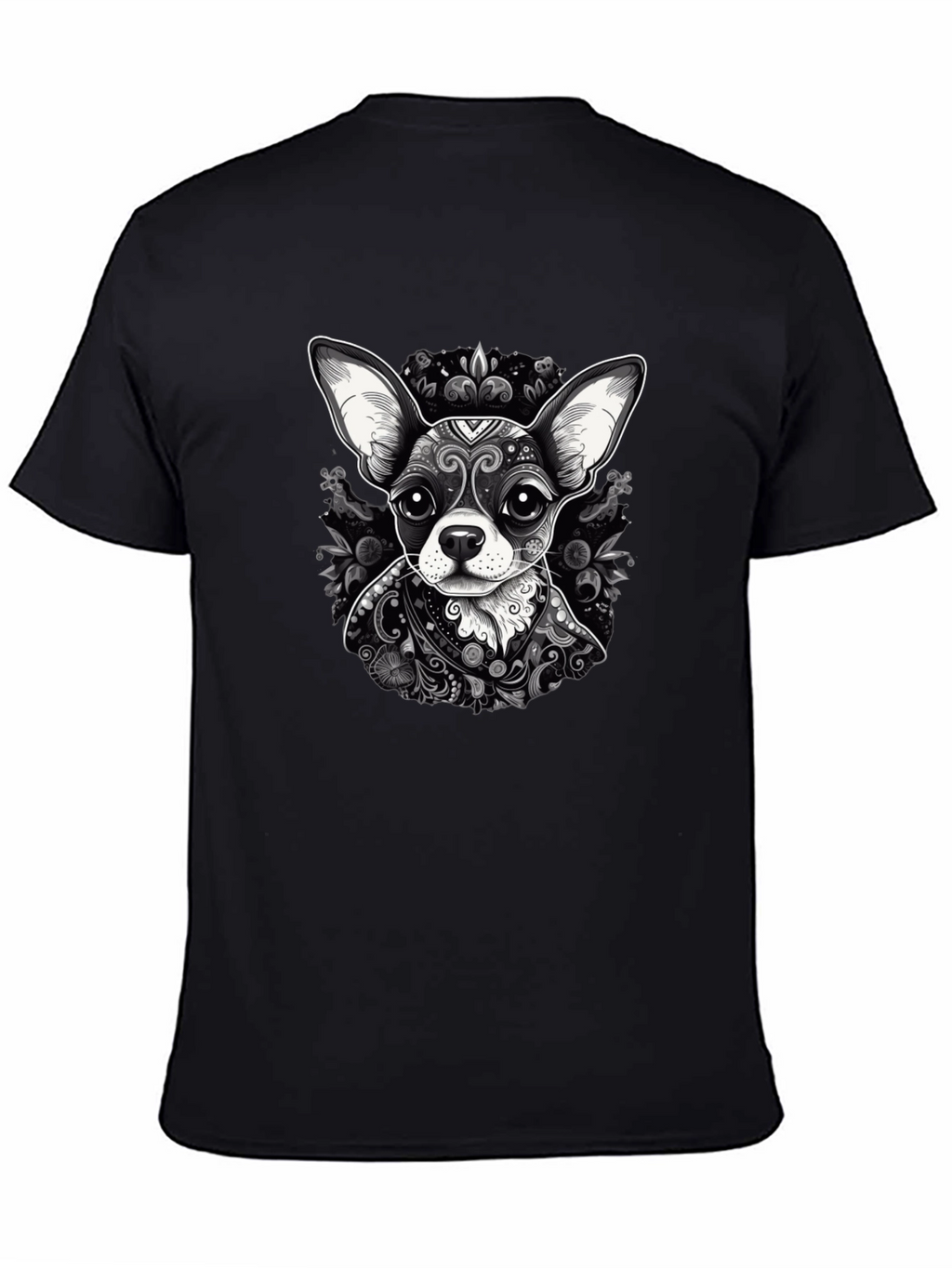 Chihuahua Art Print Black T-Shirt