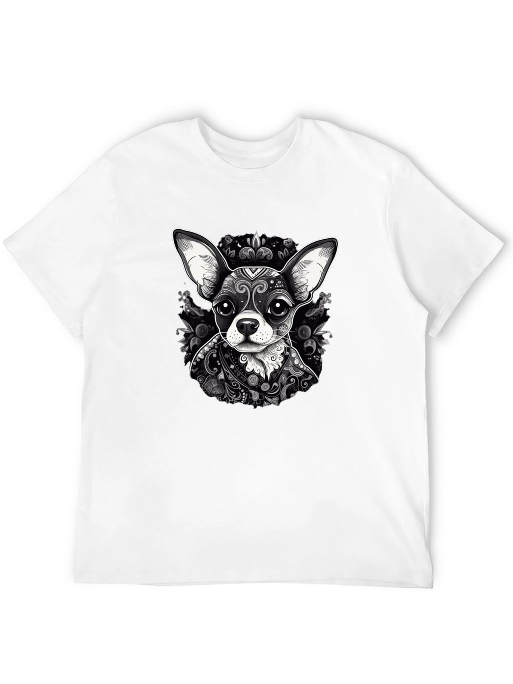 Chihuahua Art Print Black T-Shirt