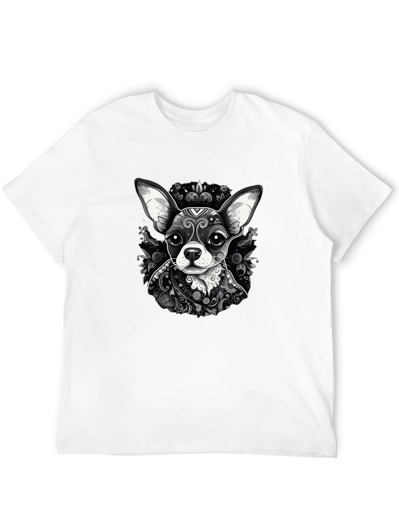 Chihuahua Art Print Black T-Shirt