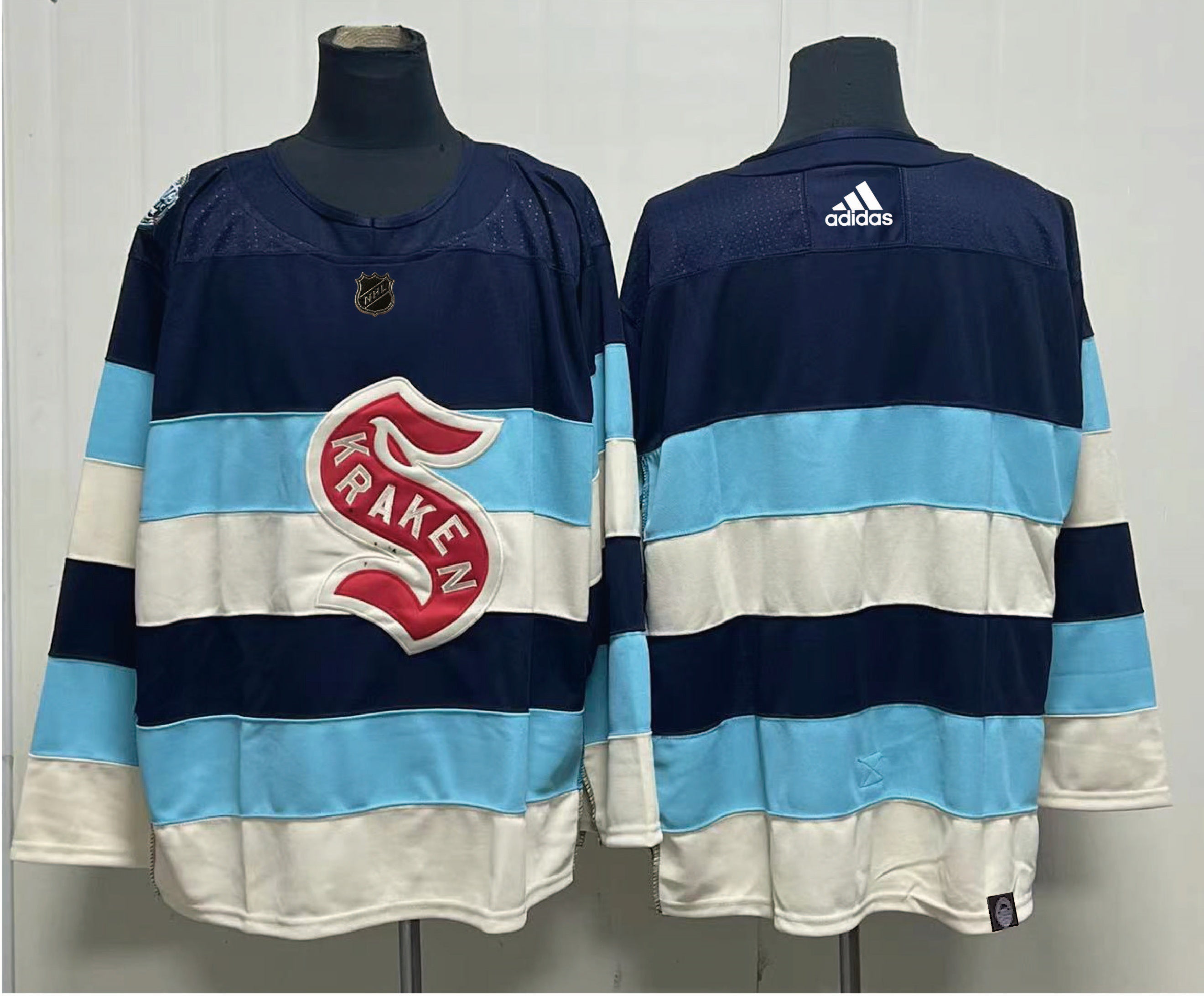 Men's Seattle Kraken Deep Sea Blue 2024 NHL Winter Classic Breakaway Player Blank Jerseys