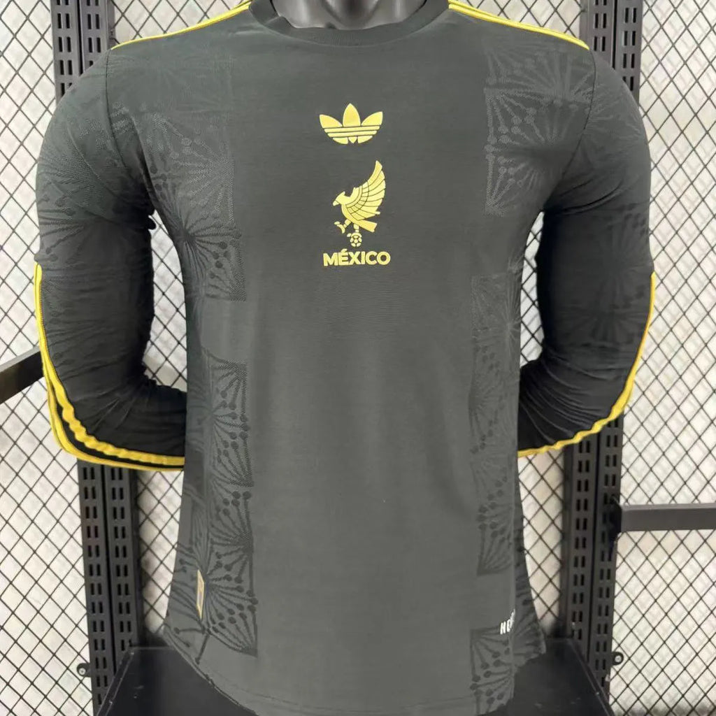 2025 Mexico Black Special Edition Long sleeves Player Version Soccer Jersey Front
