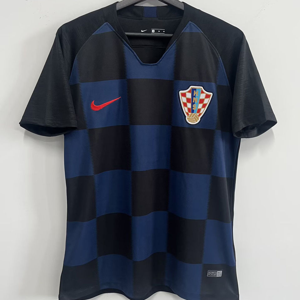 2018 Croatia Away Black Retro Soccer Jersey Item NO.: 2140877 Front