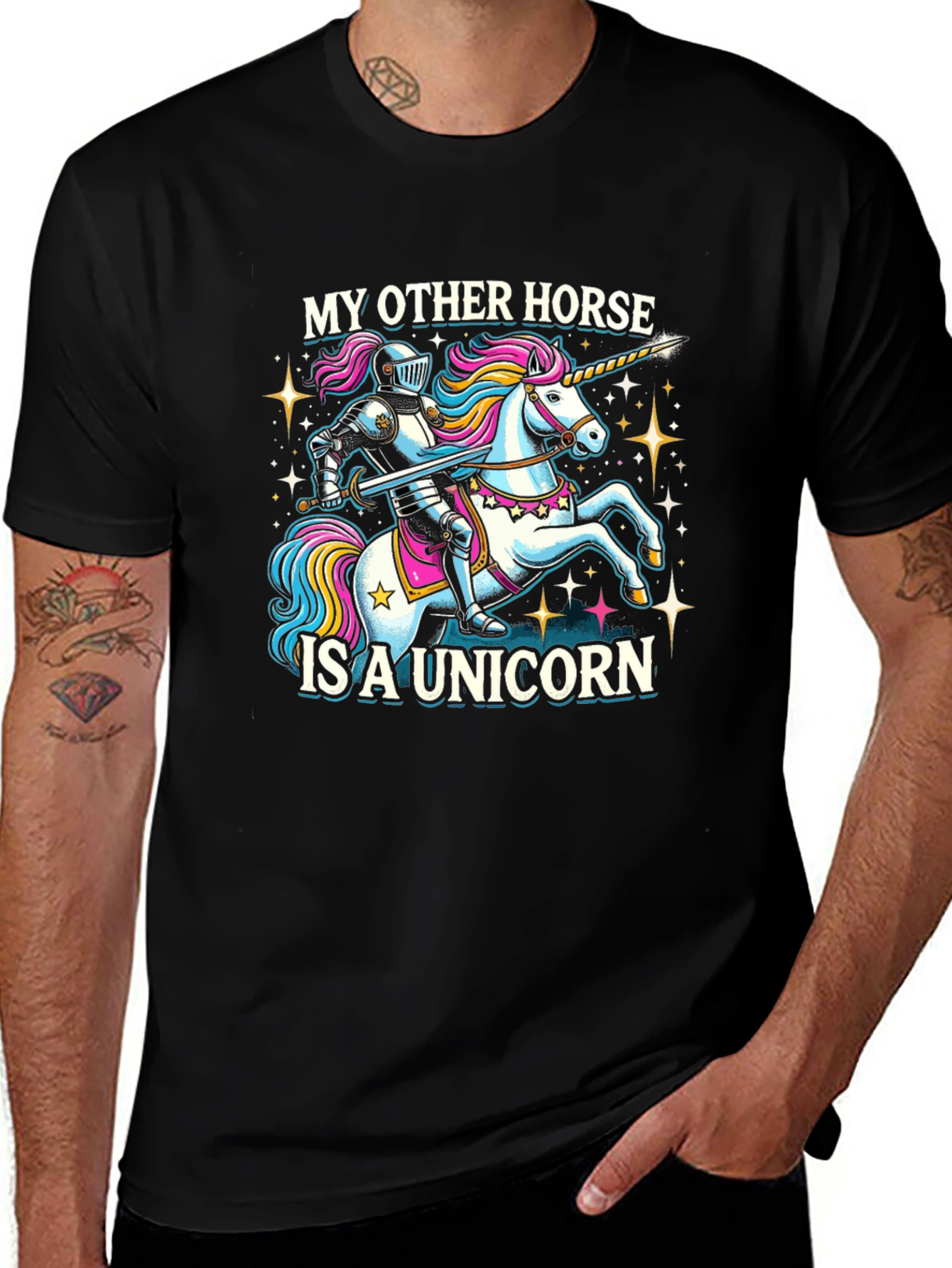 Unicorn Horse T-Shirt - Knight on Unicorn