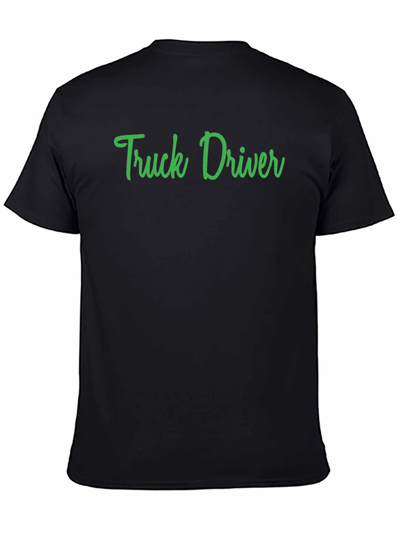 Truck Driver T-Shirt - Green Text on Black