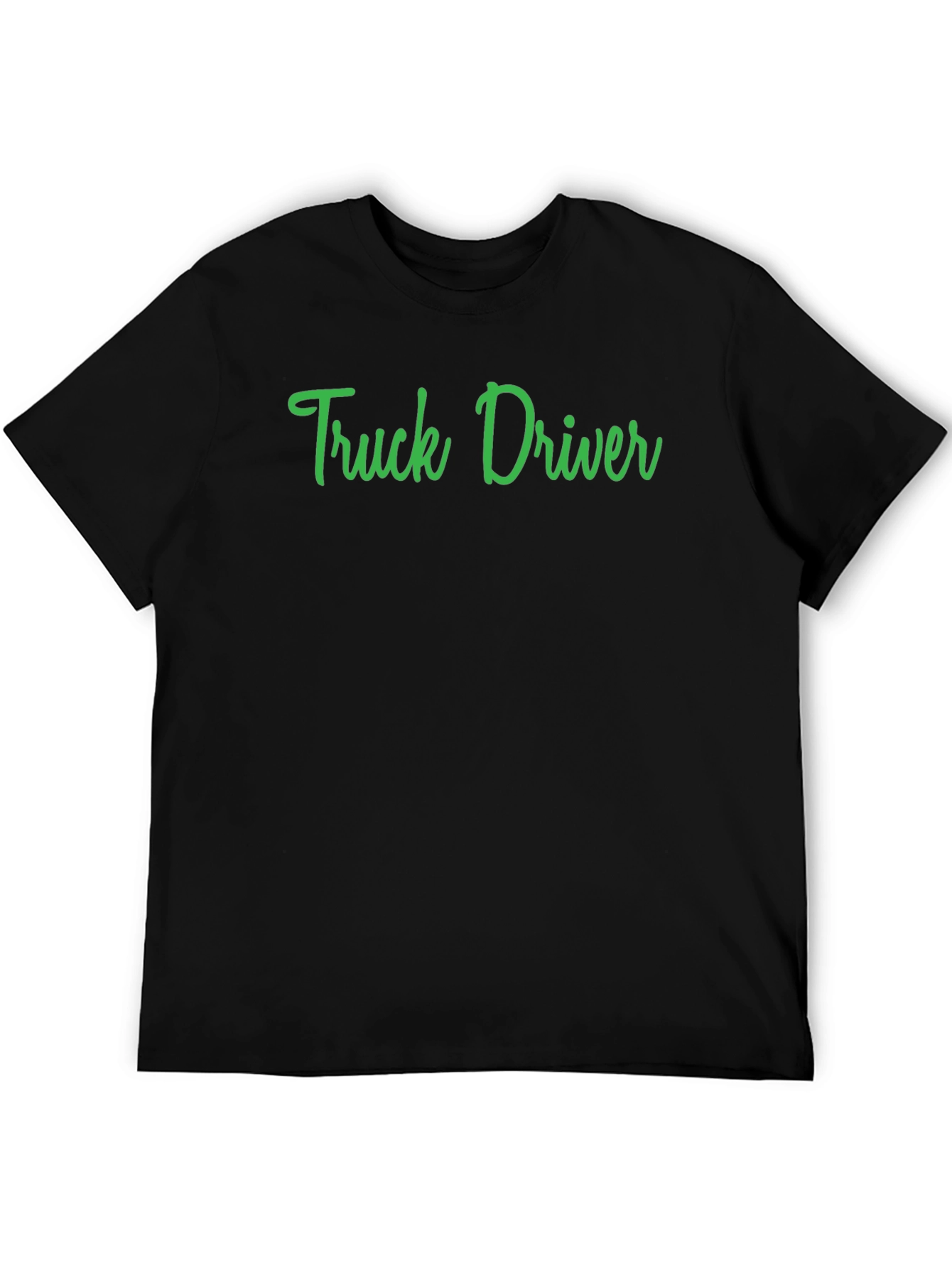 Truck Driver T-Shirt - Green Text on Black