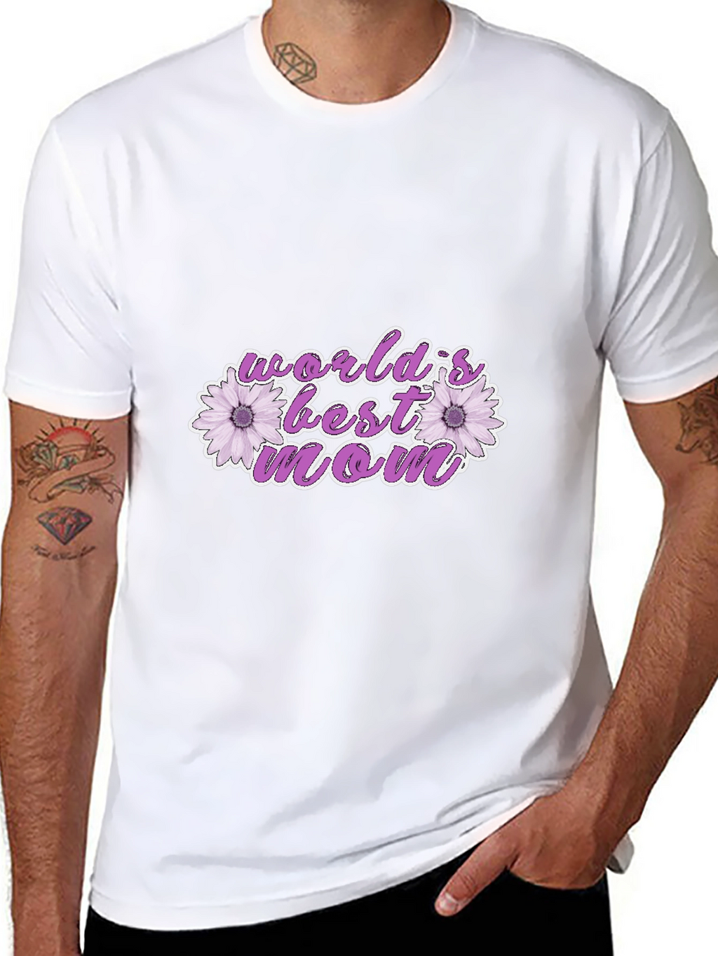 Worlds Best Mom Floral Graphic T-Shirt