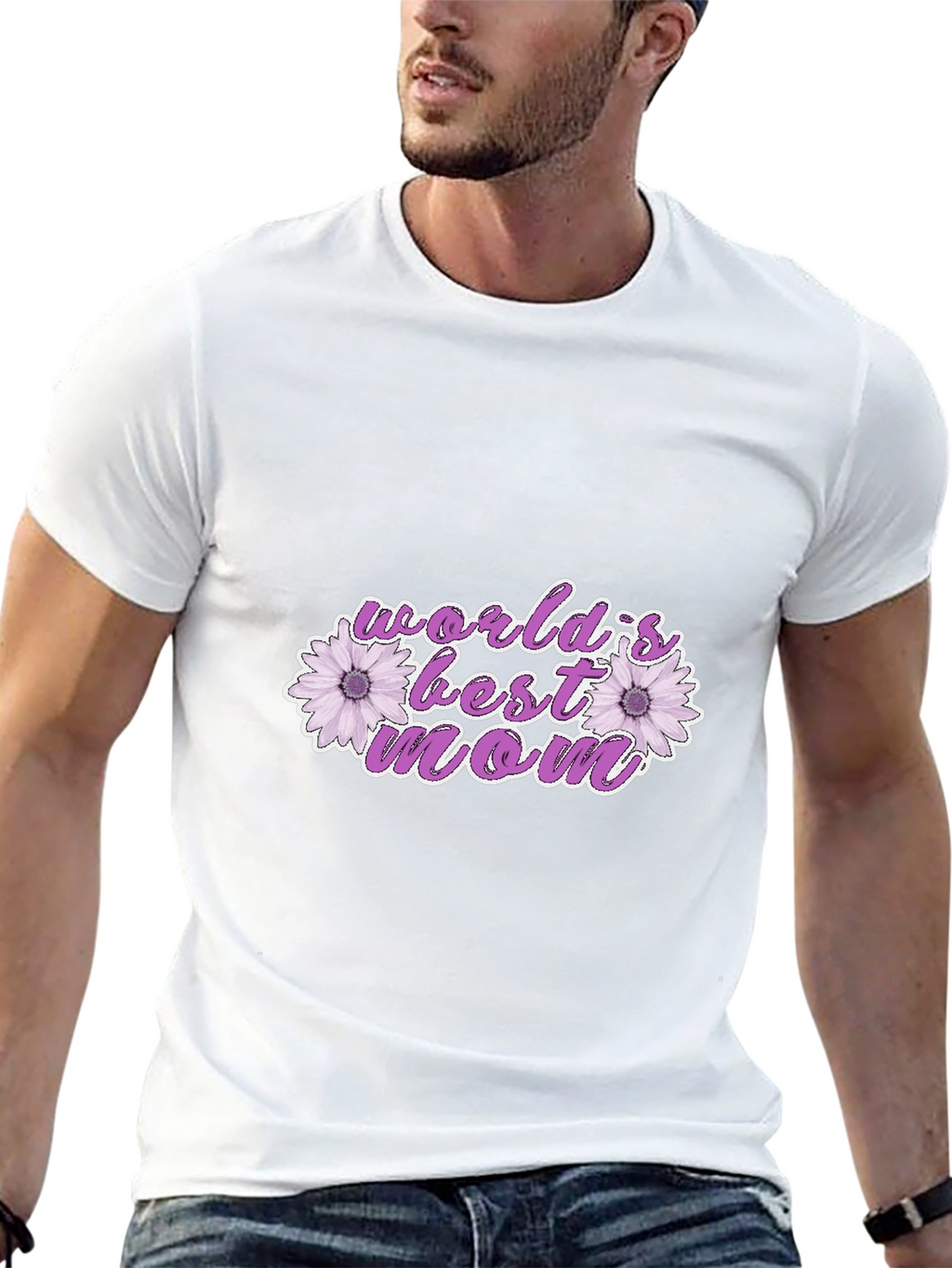 Worlds Best Mom Floral Graphic T-Shirt