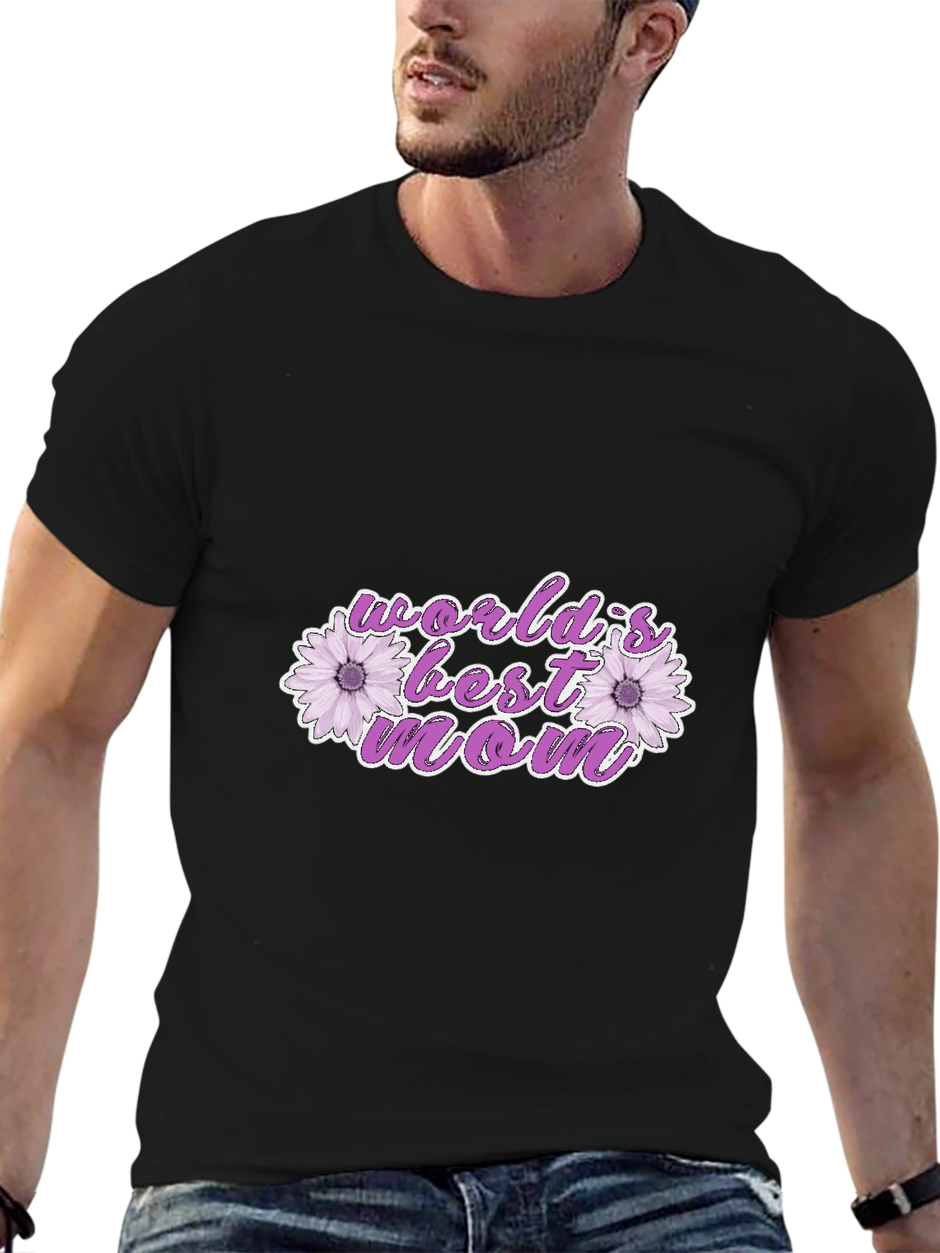 Worlds Best Mom Floral Graphic T-Shirt
