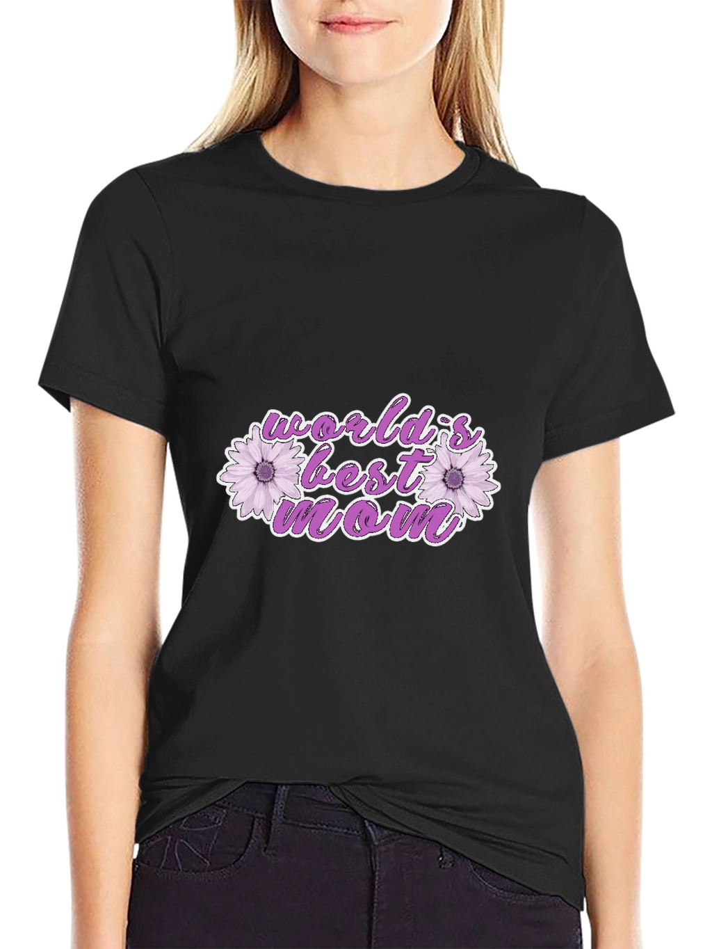 Worlds Best Mom Floral Graphic T-Shirt