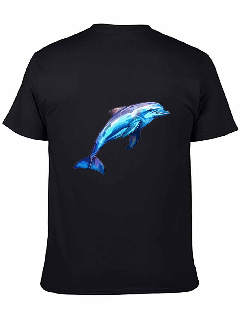 Mens Black Dolphin Graphic Tee