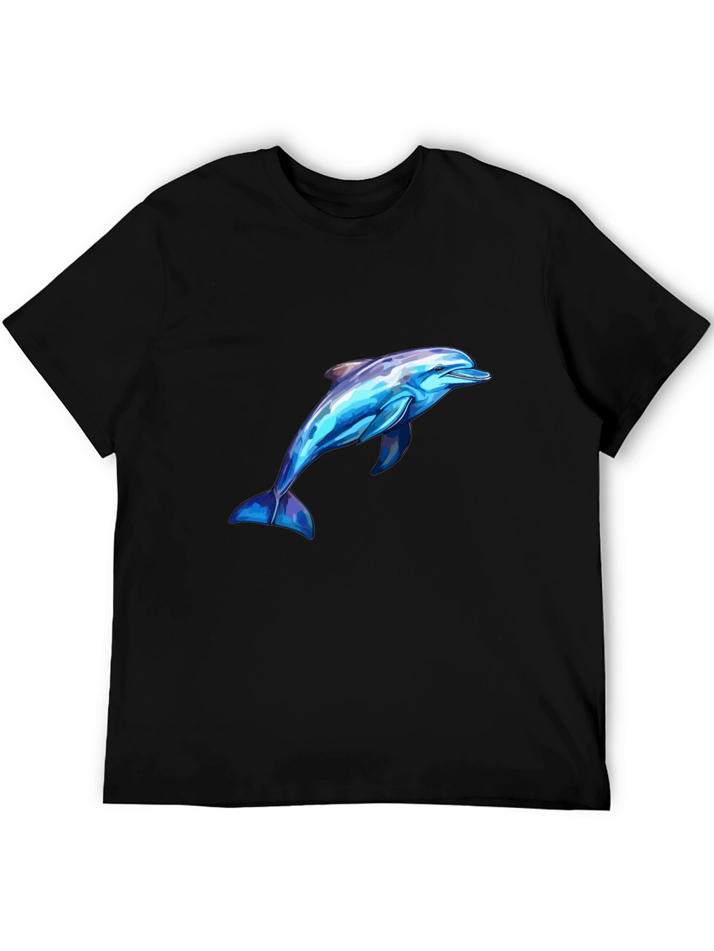 Mens Black Dolphin Graphic Tee
