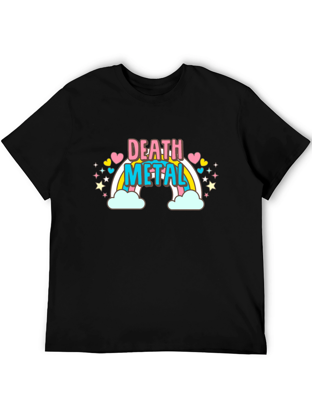 Death Metal Rainbow T-Shirt - Black Cotton Tee