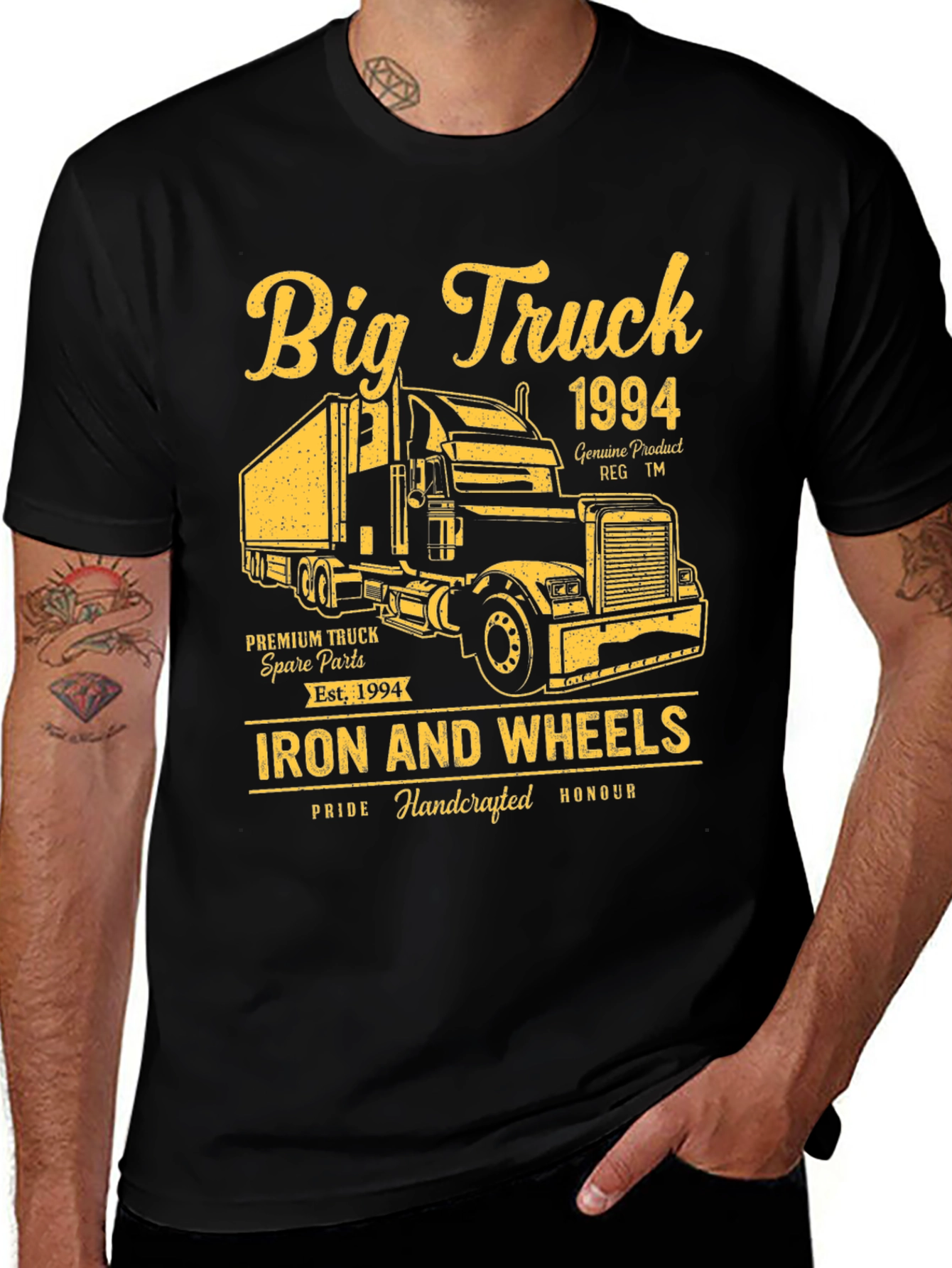 Big Truck 1994 Black Graphic T-Shirt