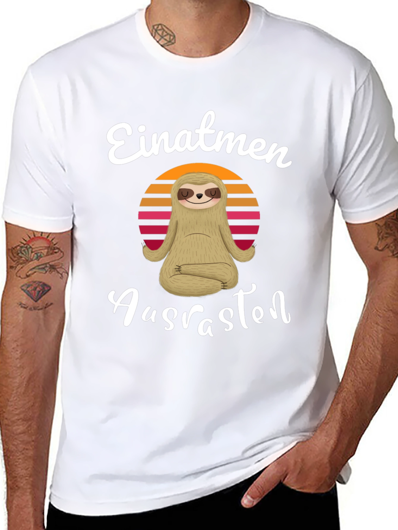 Einatmen Ausrasten Sloth Yoga T-Shirt