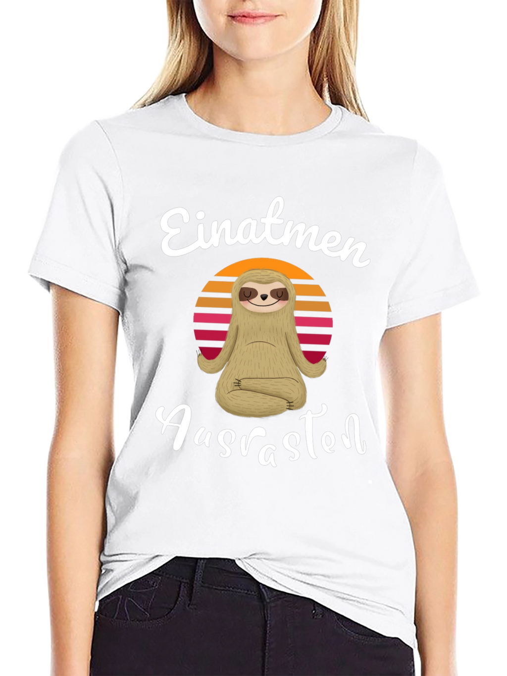 Einatmen Ausrasten Sloth Yoga T-Shirt