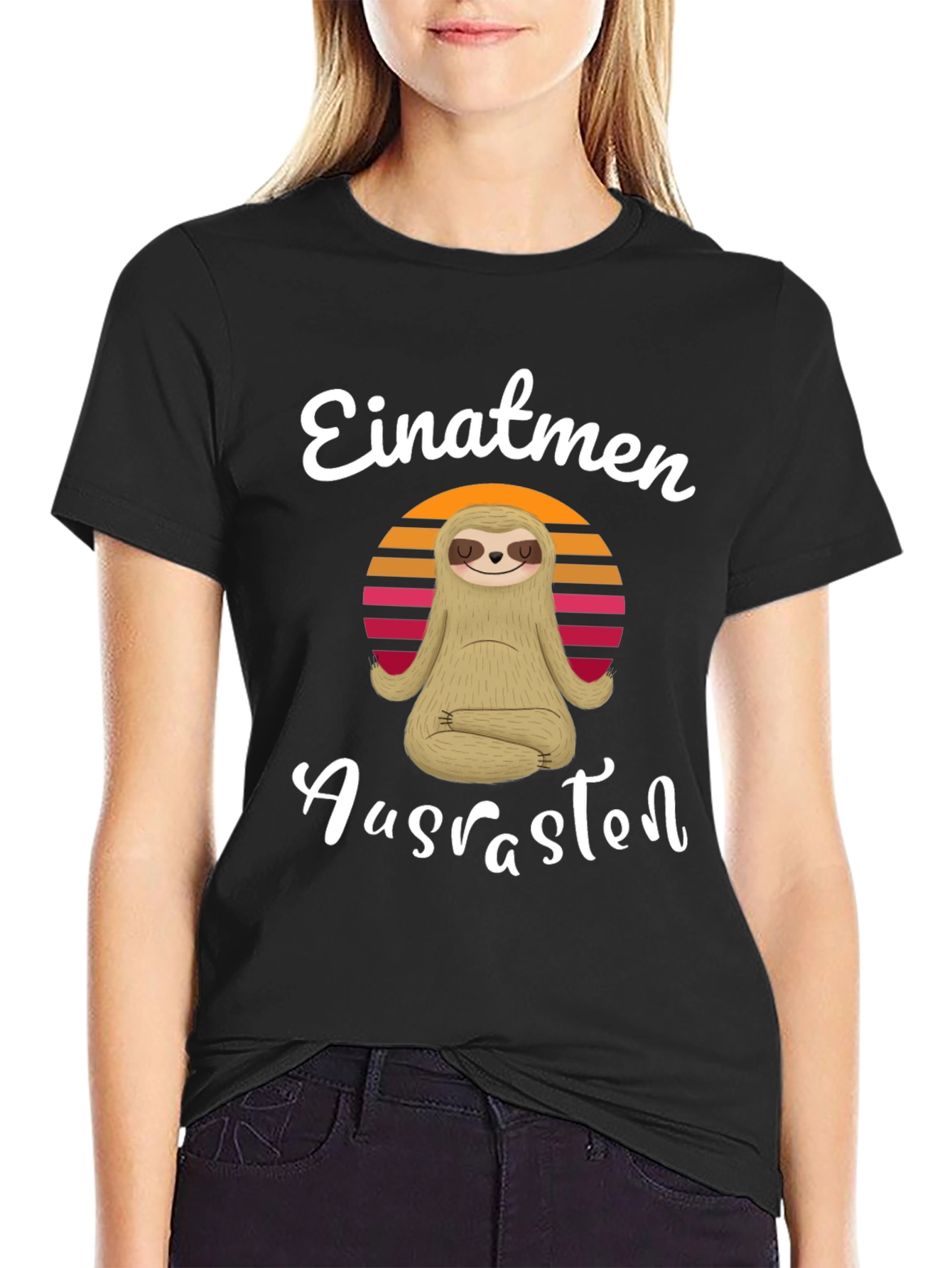 Einatmen Ausrasten Sloth Yoga T-Shirt