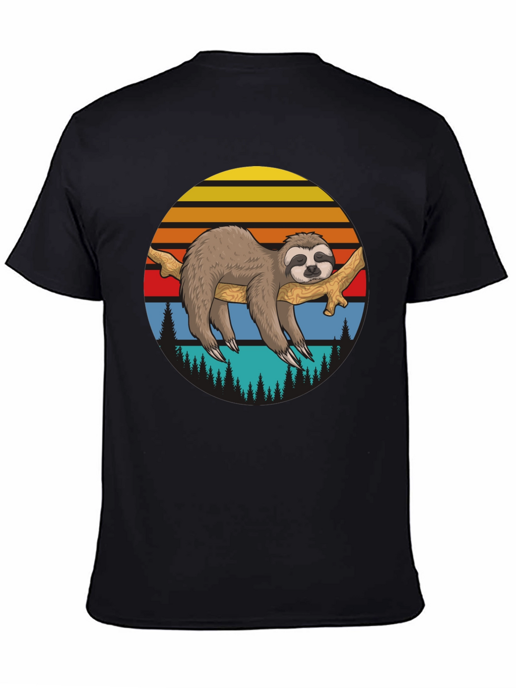 Sloth Sunset Graphic T-Shirt - Relaxed Style