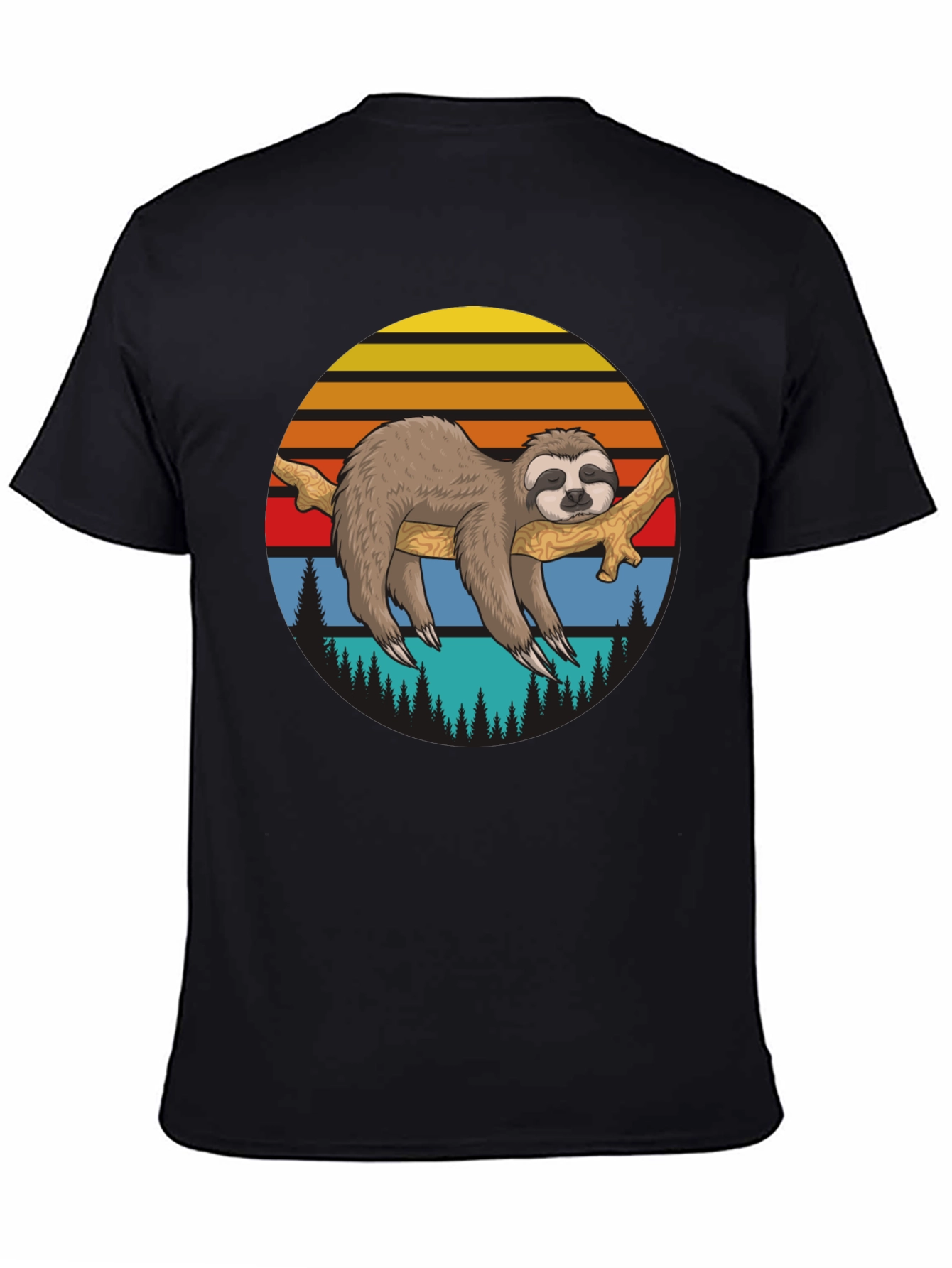 Sloth Sunset Graphic T-Shirt - Relaxed Style