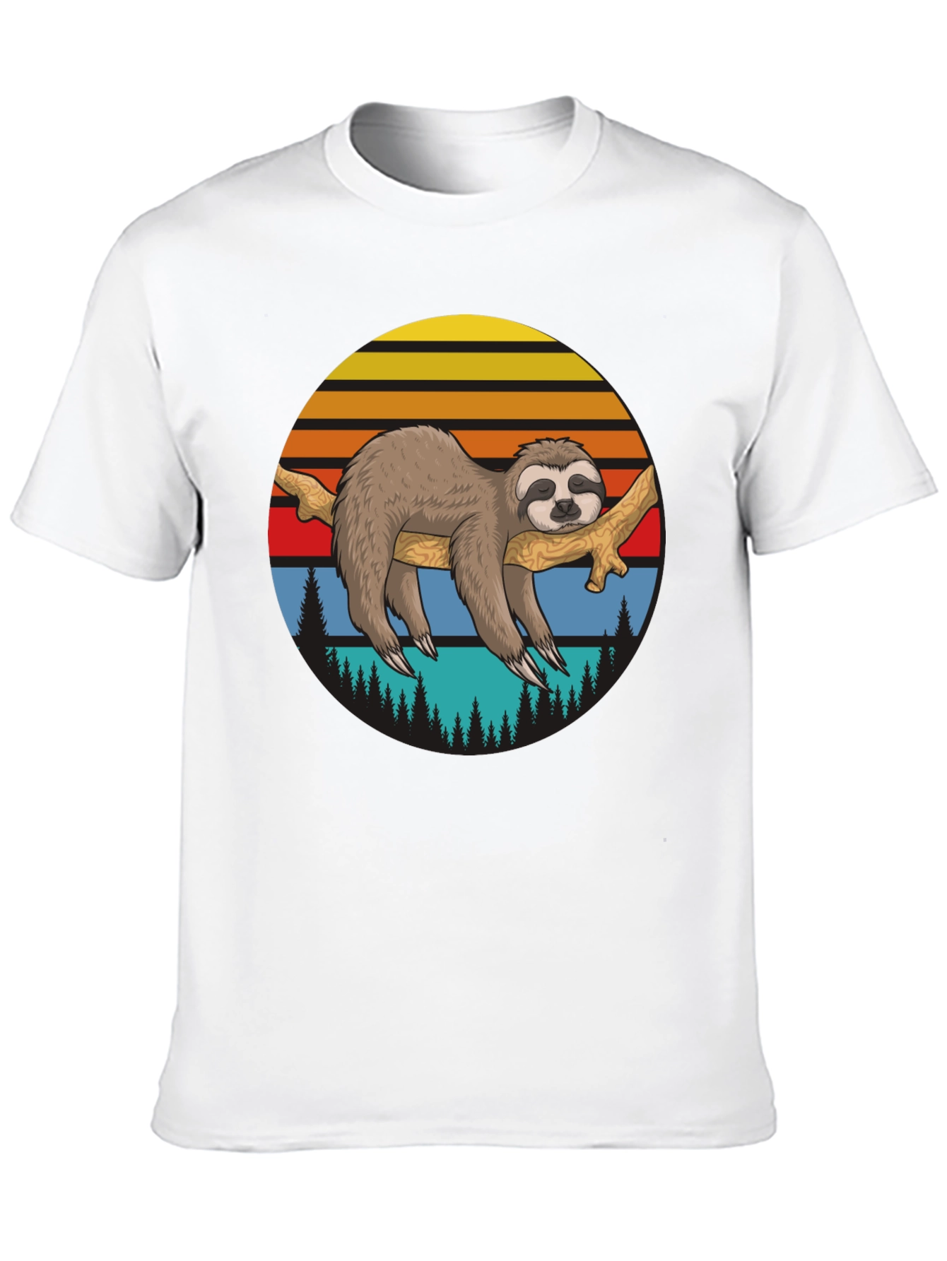 Sloth Sunset Graphic T-Shirt - Relaxed Style