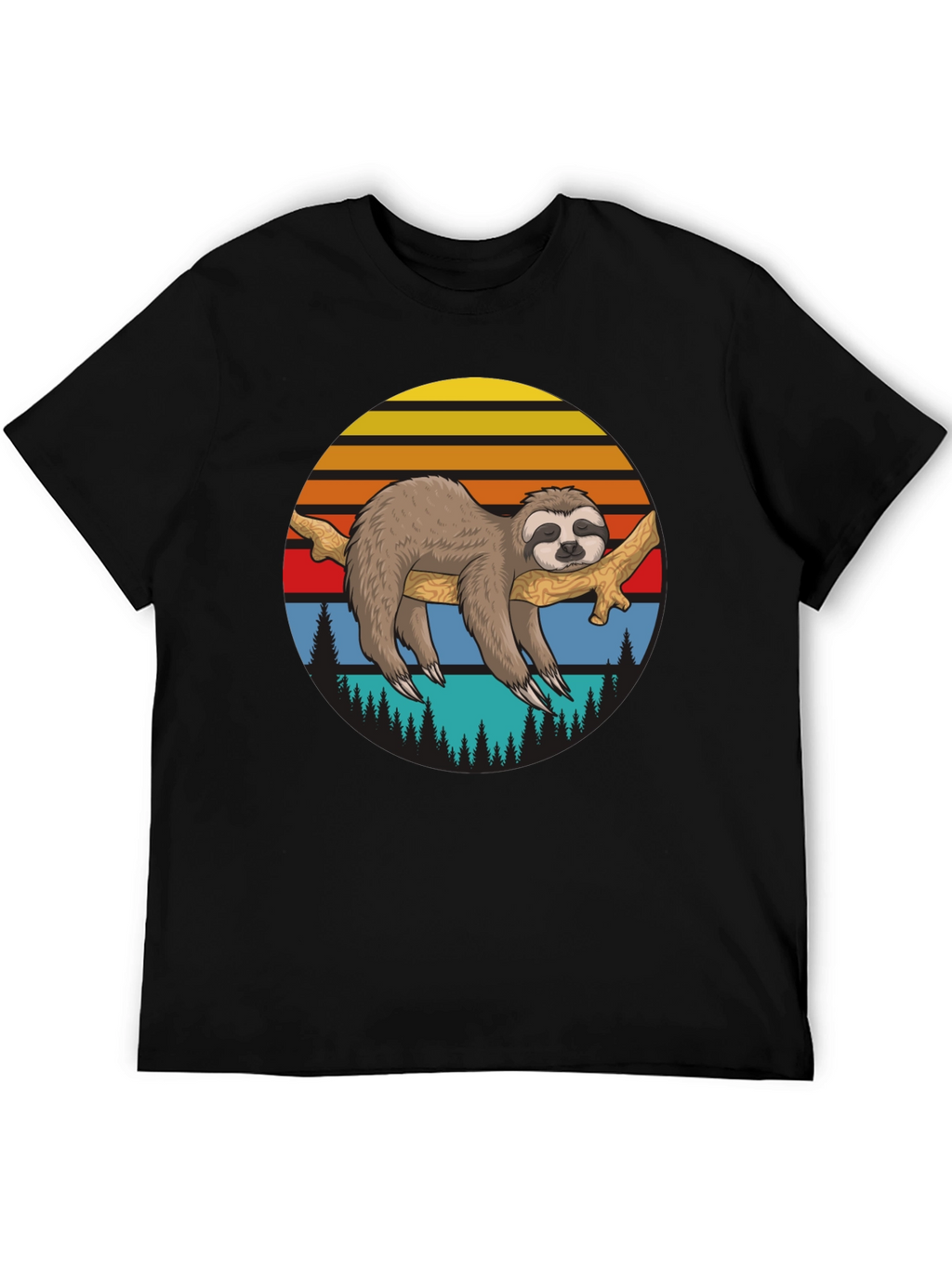 Sloth Sunset Graphic T-Shirt - Relaxed Style