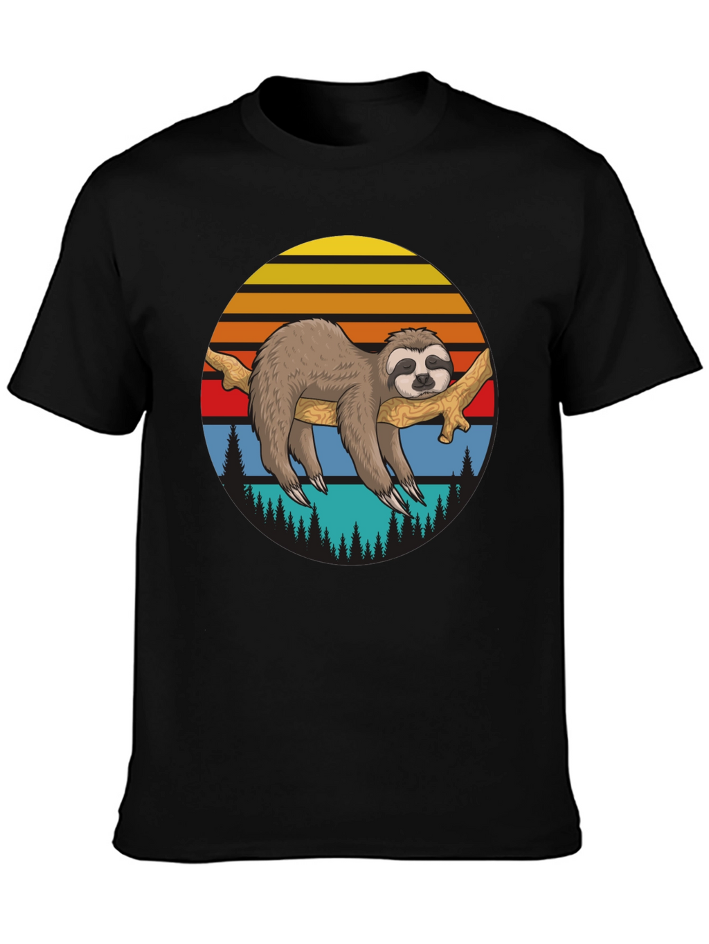 Sloth Sunset Graphic T-Shirt - Relaxed Style
