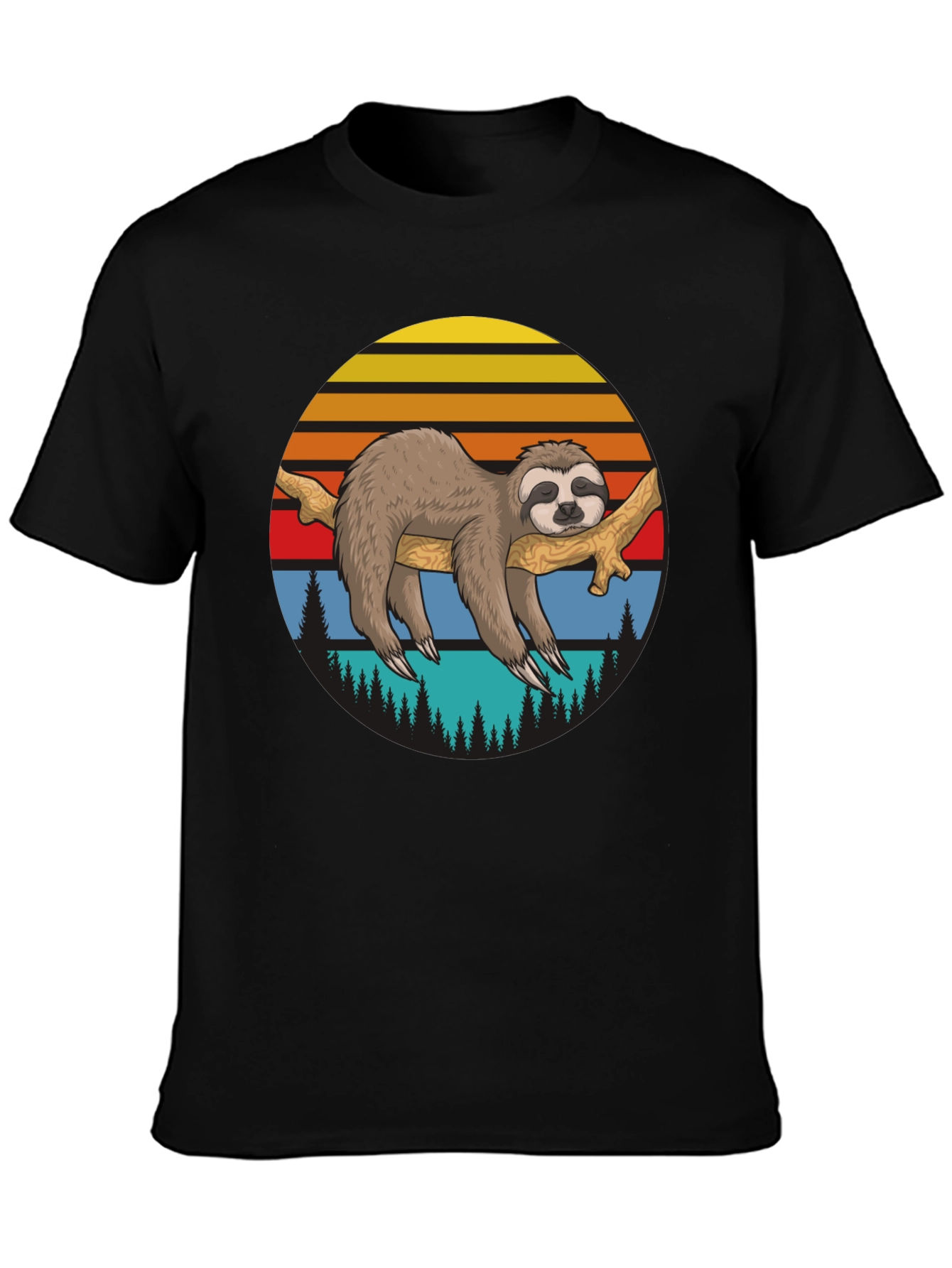Sloth Sunset Graphic T-Shirt - Relaxed Style
