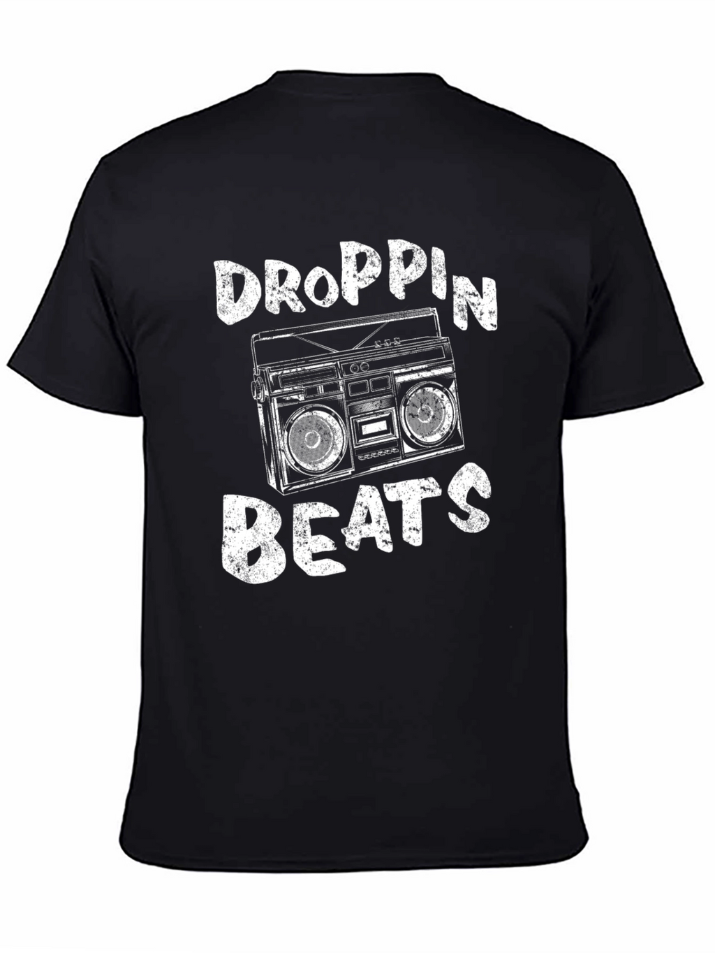 Droppin Beats Boombox Graphic Tee - Black