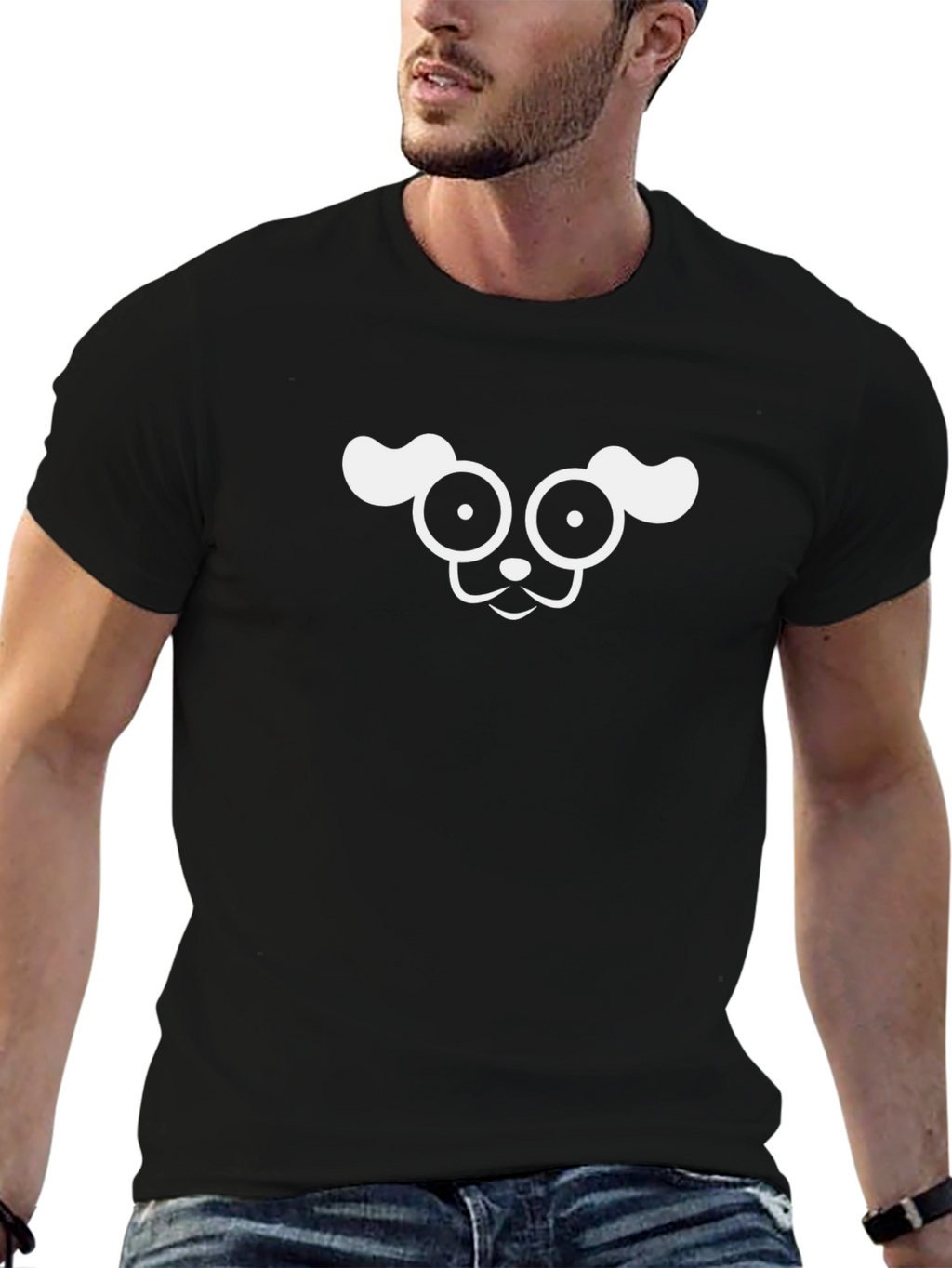 Puppy Face Black T-Shirt