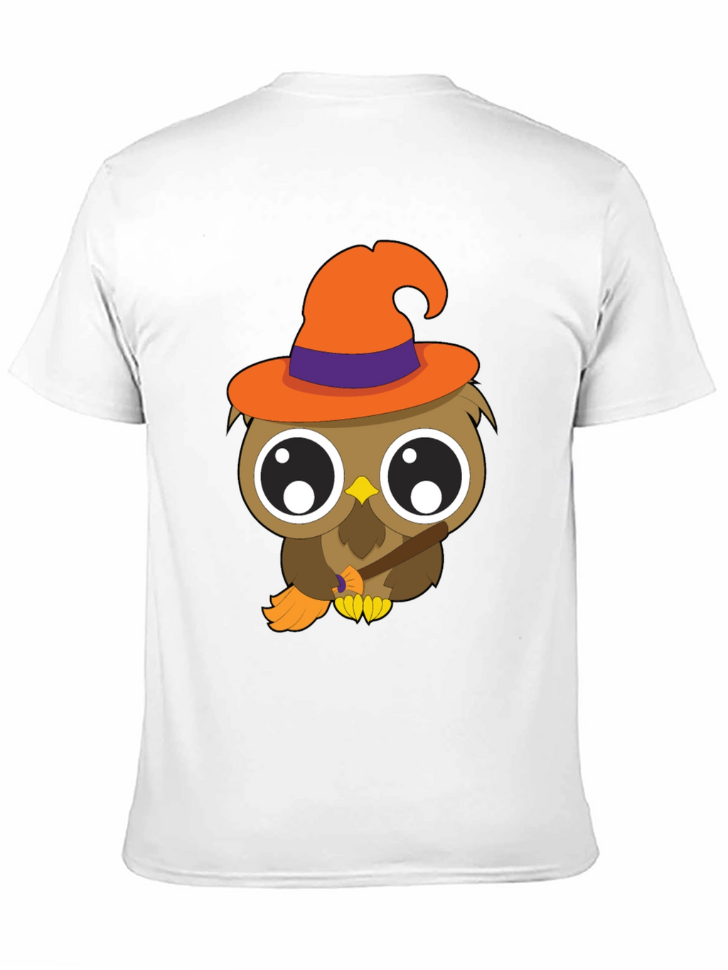 Halloween Owl T-Shirt - Witch Hat Broomstick