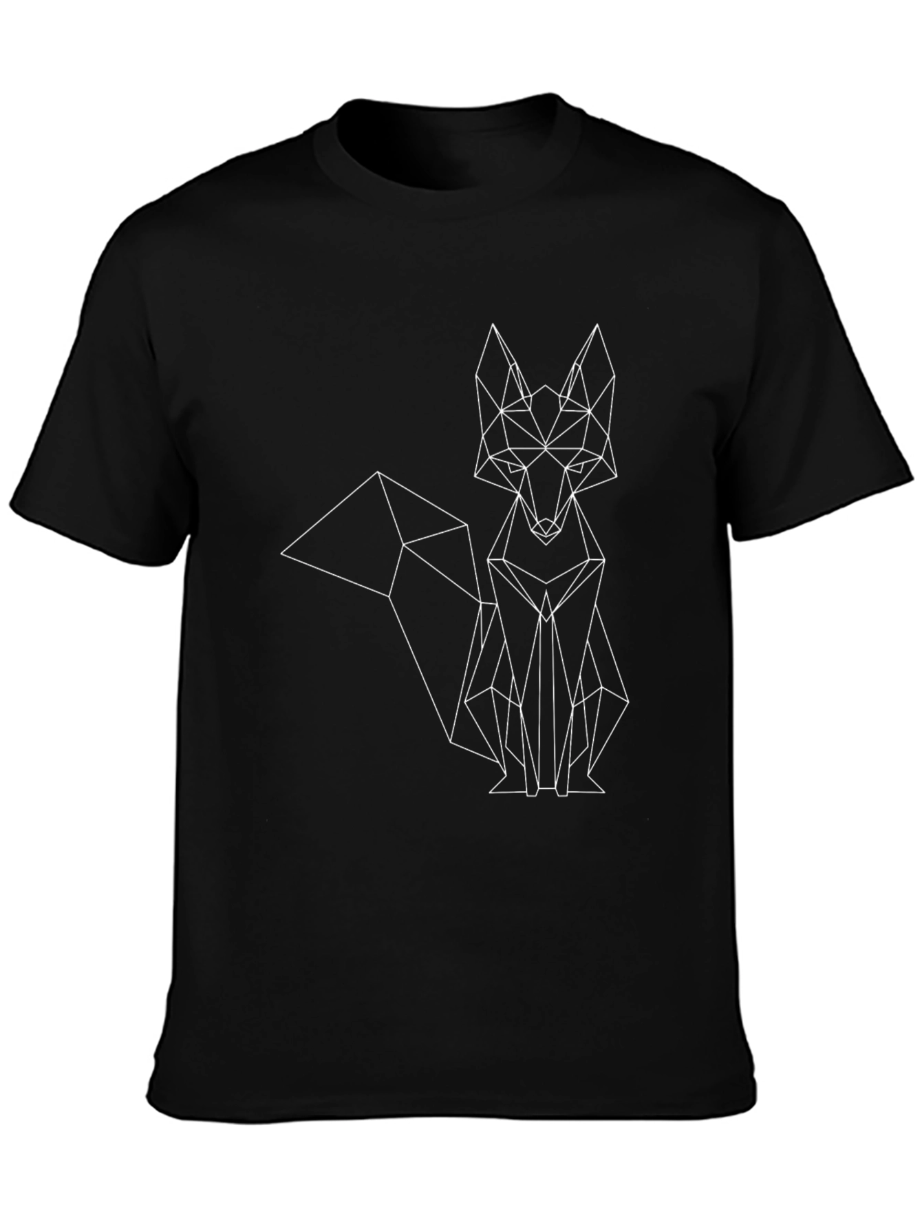 Geometric Fox Graphic Print Tee - Modern Style