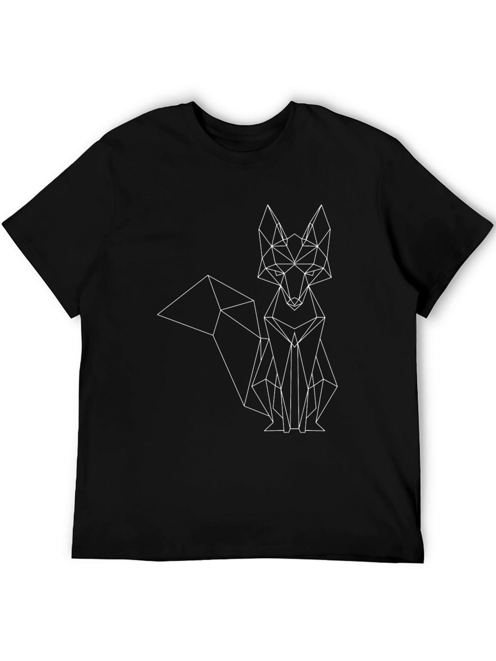 Geometric Fox Graphic Print Tee - Modern Style