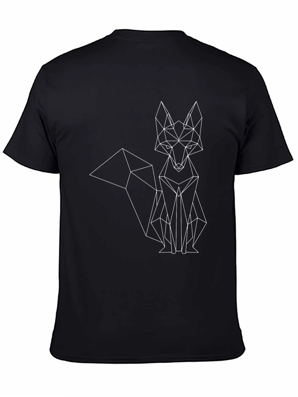 Geometric Fox Graphic Print Tee - Modern Style