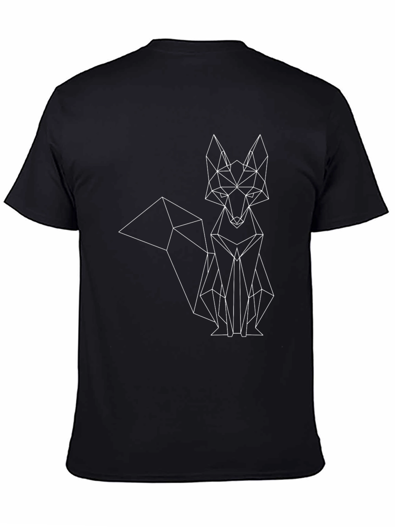 Geometric Fox Graphic Print Tee - Modern Style