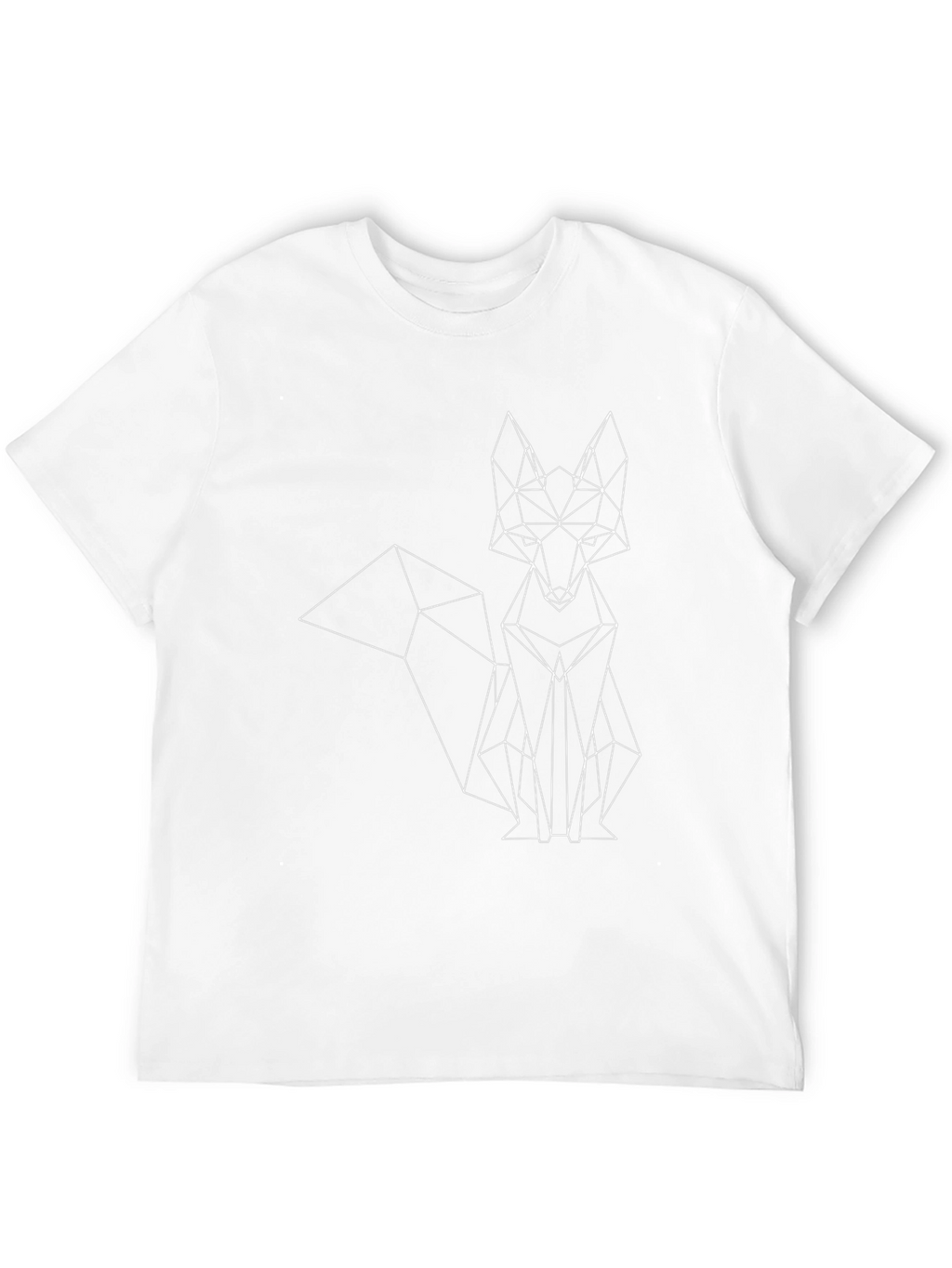 Geometric Fox Graphic Print Tee - Modern Style