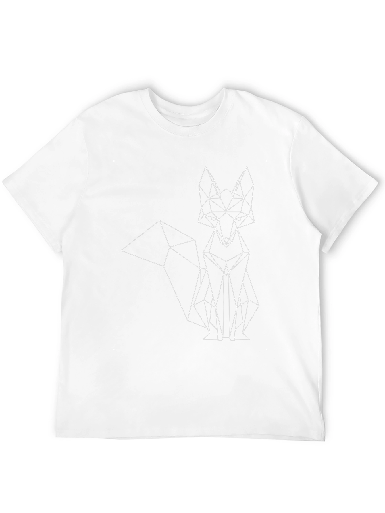 Geometric Fox Graphic Print Tee - Modern Style