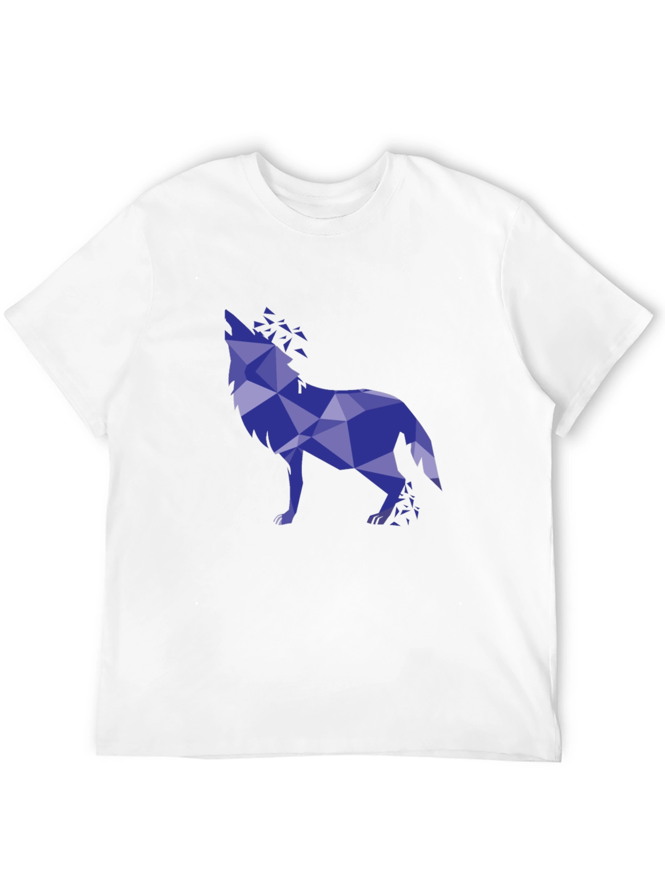Geometric Wolf Graphic Tee - Stylish Mens Black T-Shirt