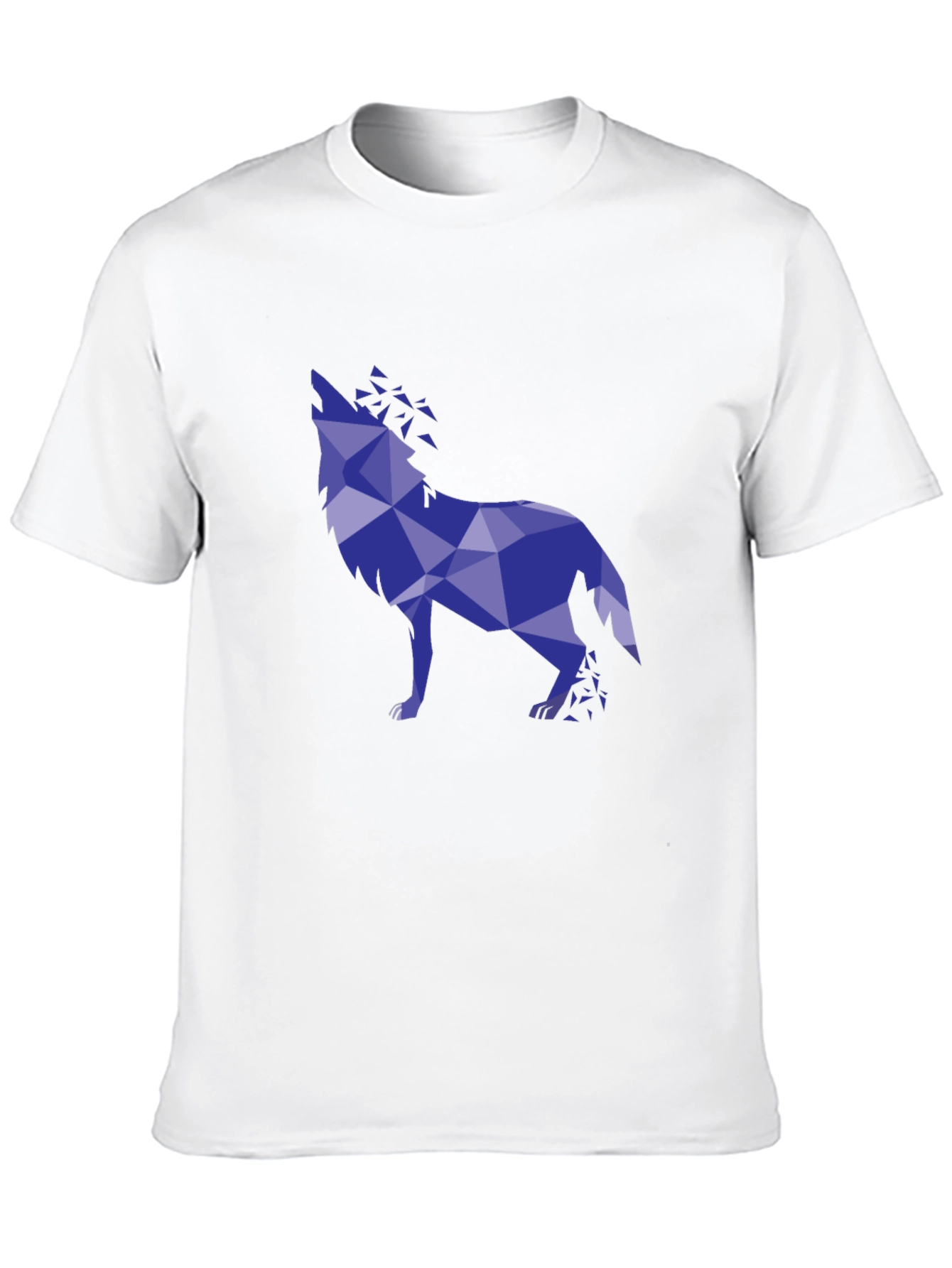 Geometric Wolf Graphic Tee - Stylish Mens Black T-Shirt