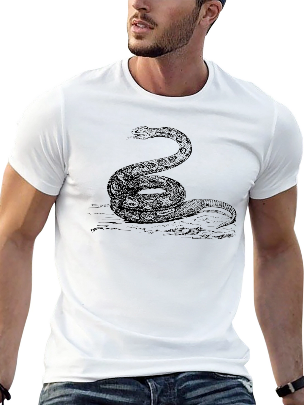 Black Snake Graphic T-Shirt - Classic Reptile Tee