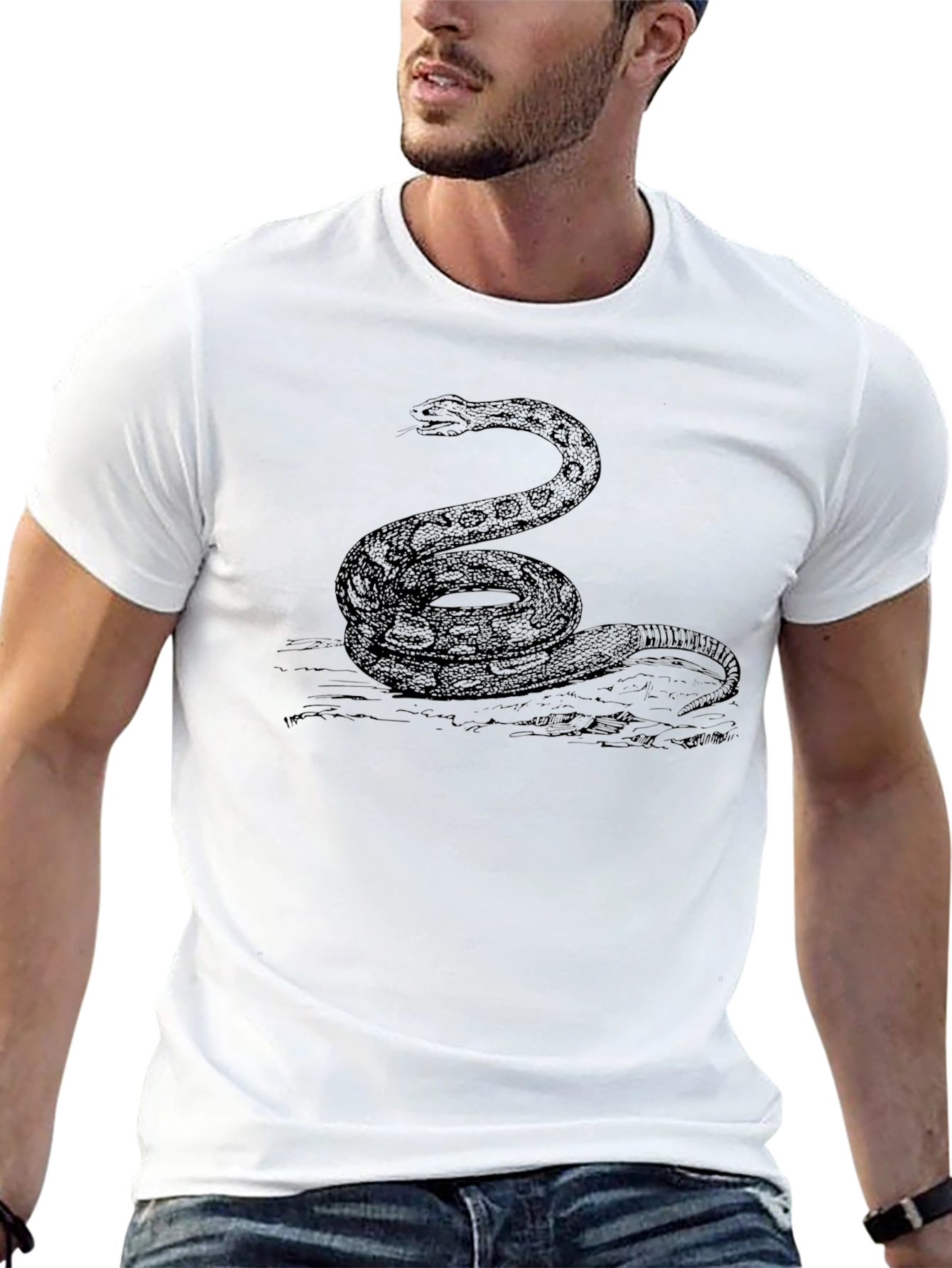Black Snake Graphic T-Shirt - Classic Reptile Tee