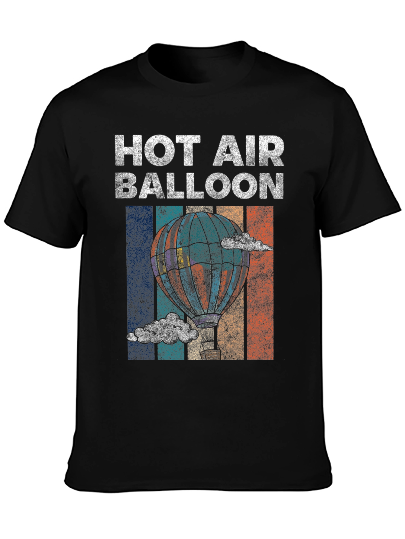 Retro Hot Air Balloon Graphic Tee - Vintage Style T-Shirt