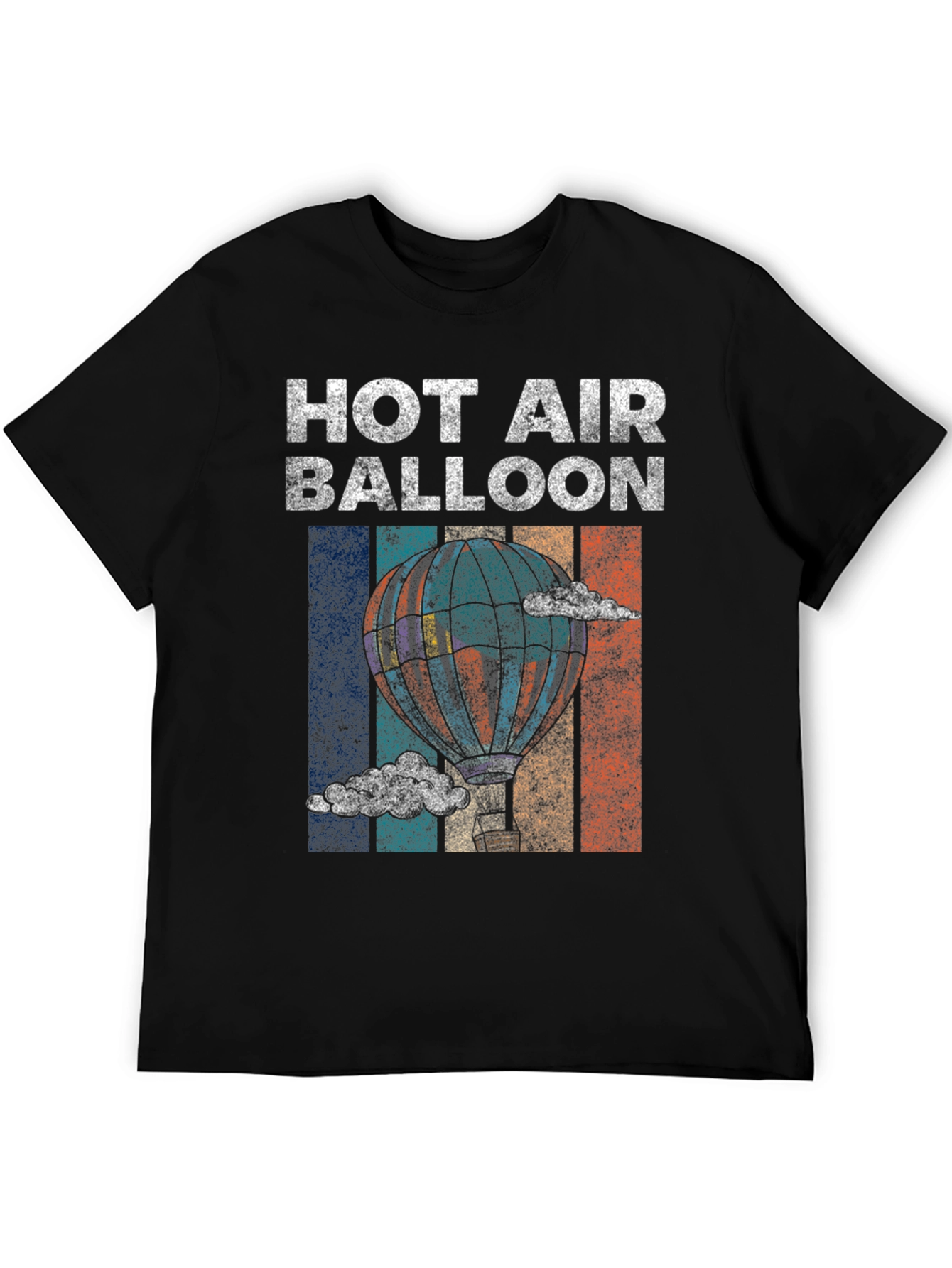 Retro Hot Air Balloon Graphic Tee - Vintage Style T-Shirt