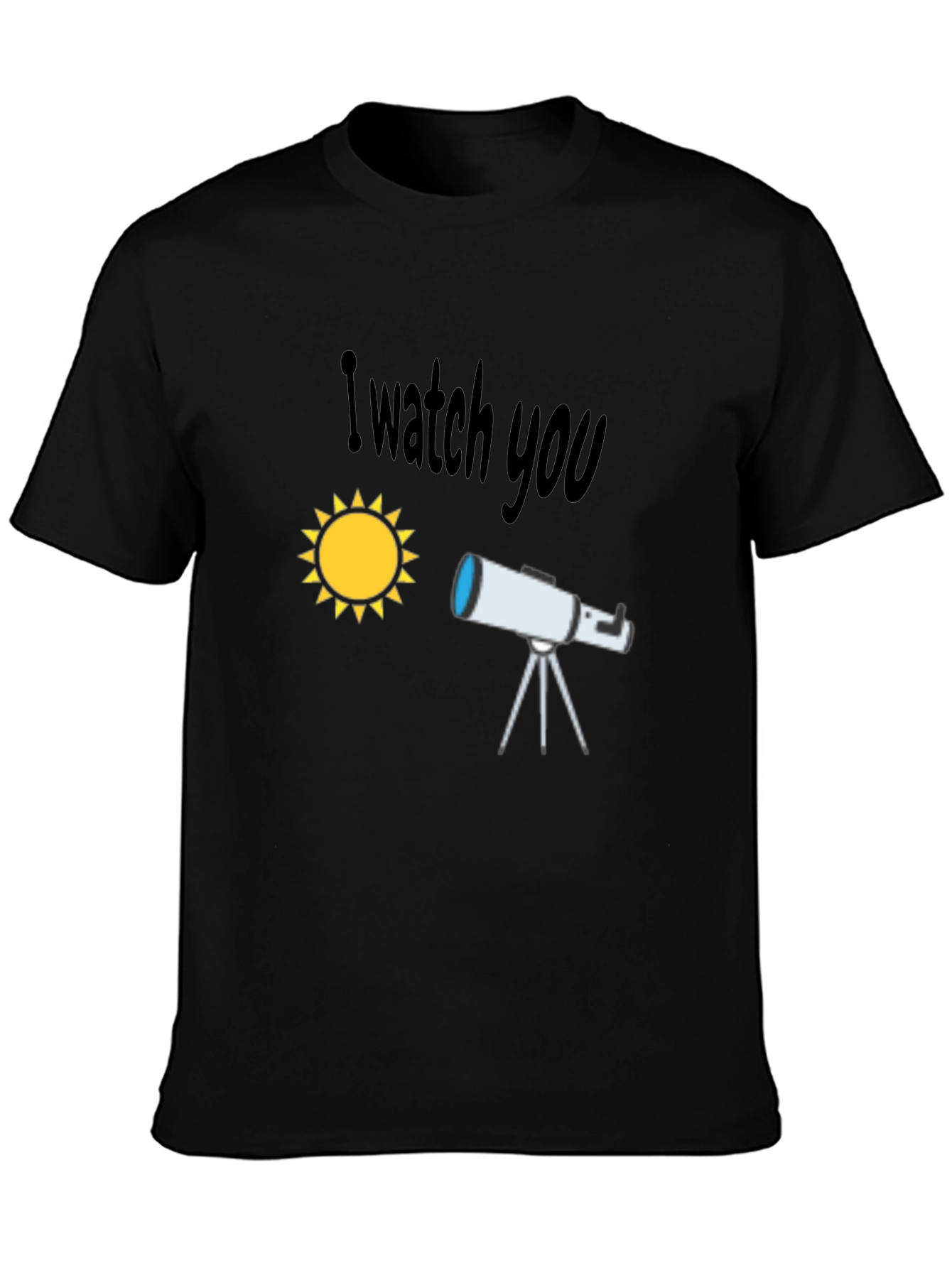 I Watch You Graphic T-Shirt - Telescope & Sun Design