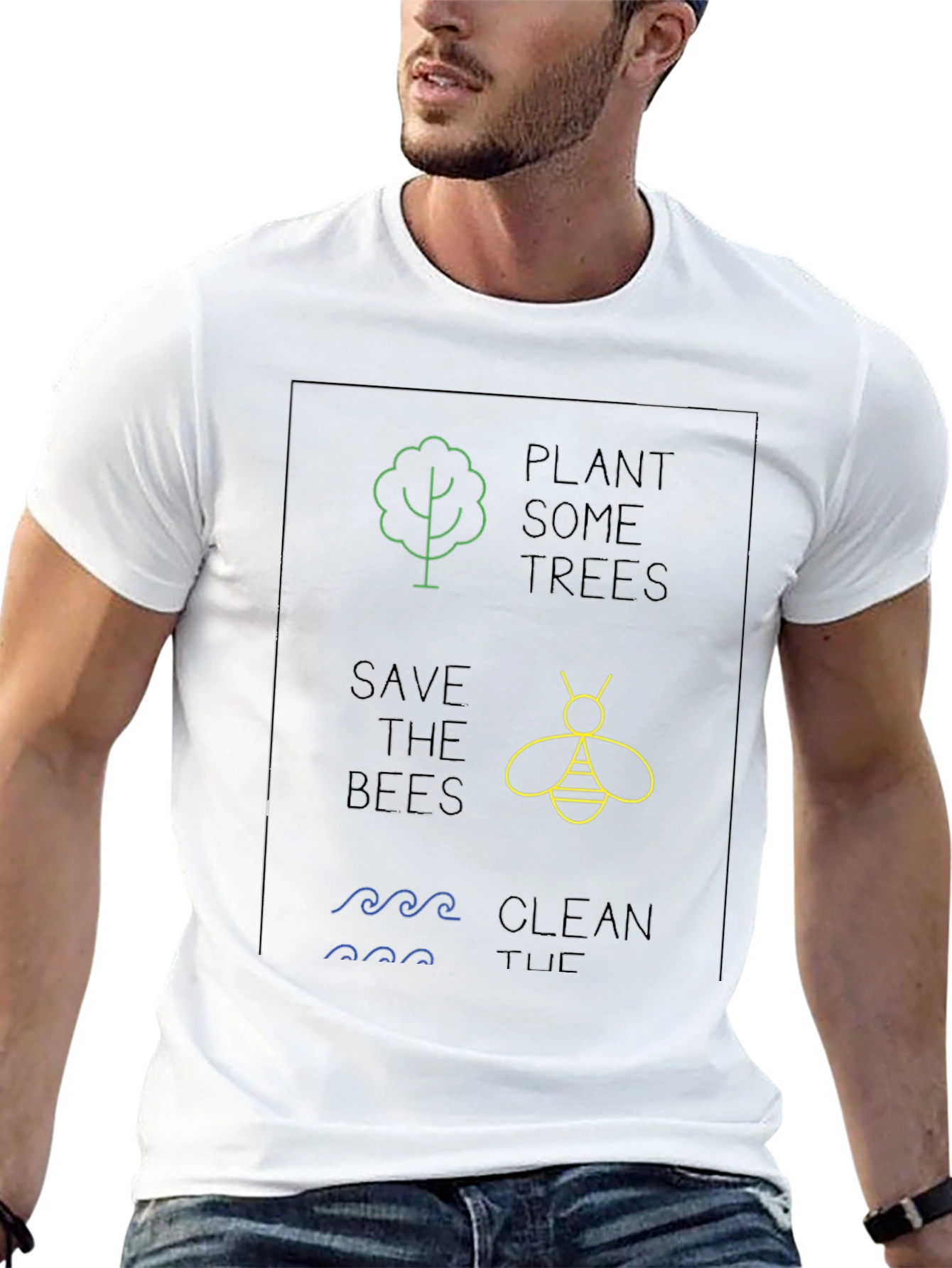 Eco-Friendly Graphic Tee - Plant Trees Save Bees