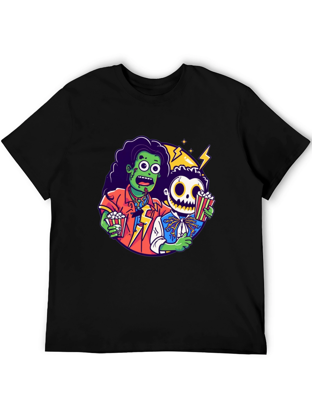 Zombie & Skeleton Halloween Movie T-Shirt