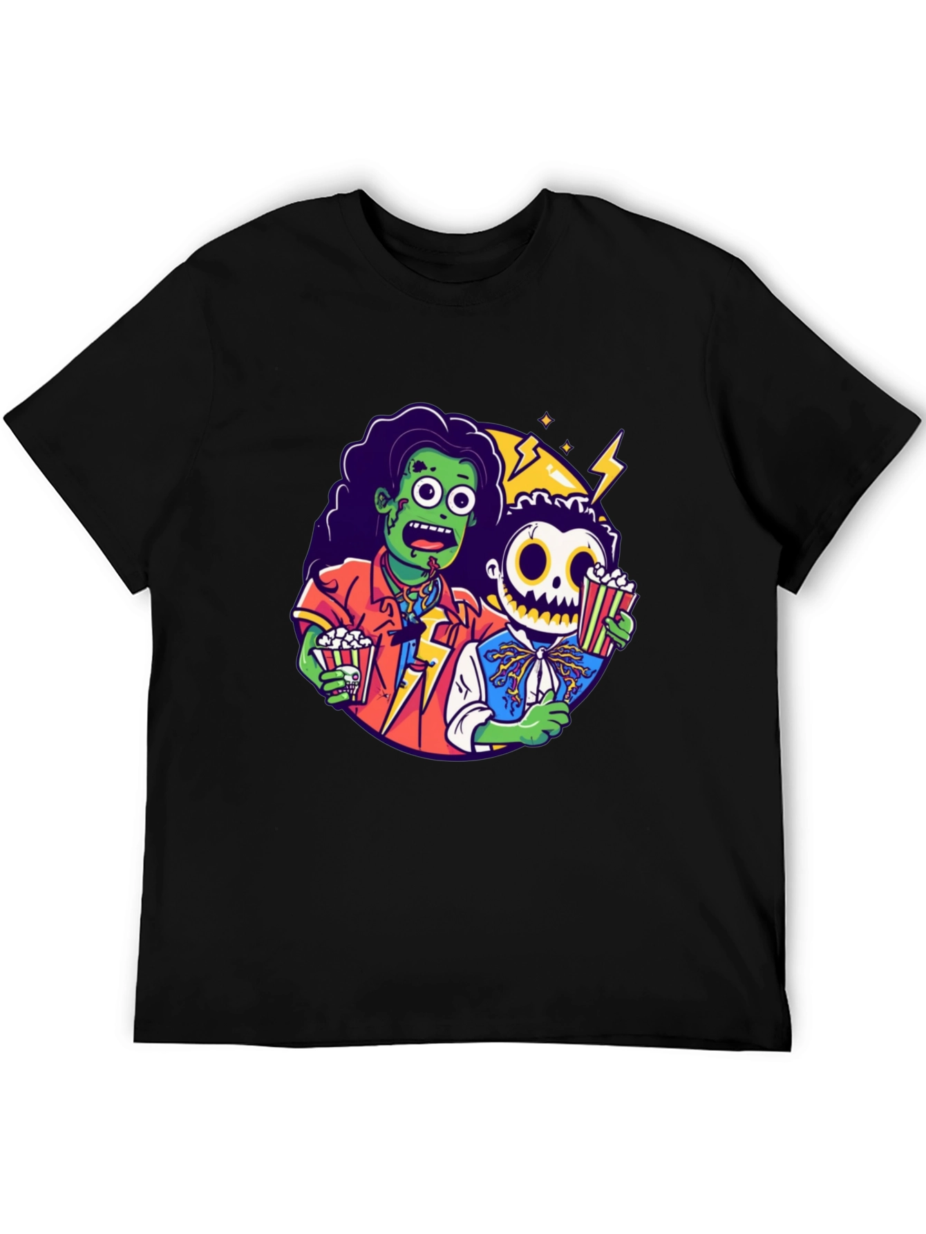 Zombie & Skeleton Halloween Movie T-Shirt