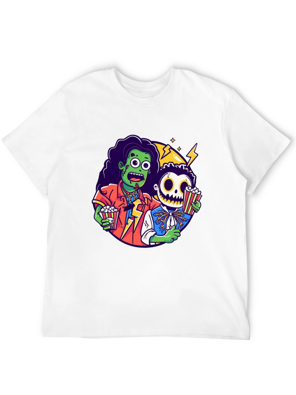 Zombie & Skeleton Halloween Movie T-Shirt
