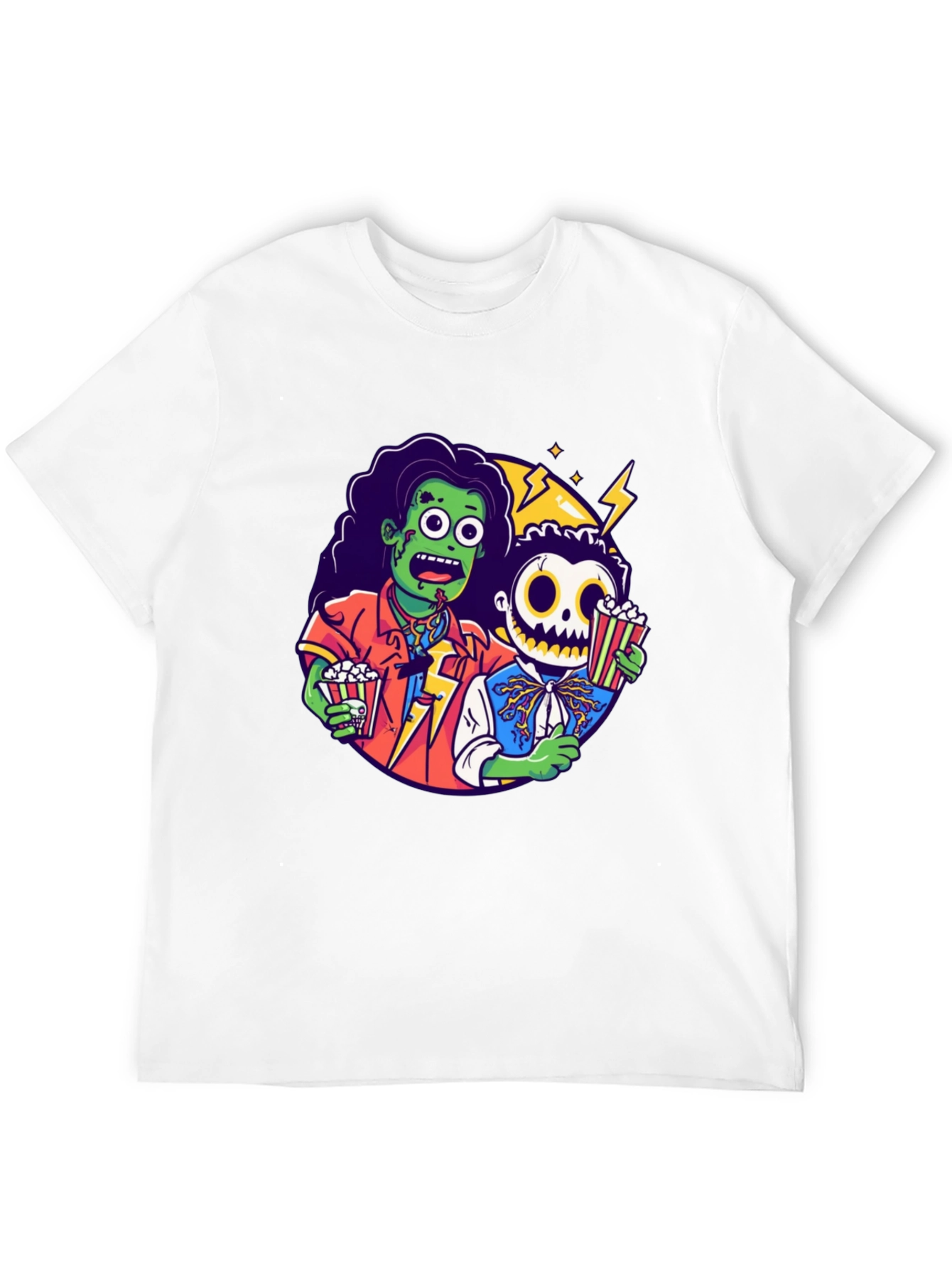 Zombie & Skeleton Halloween Movie T-Shirt