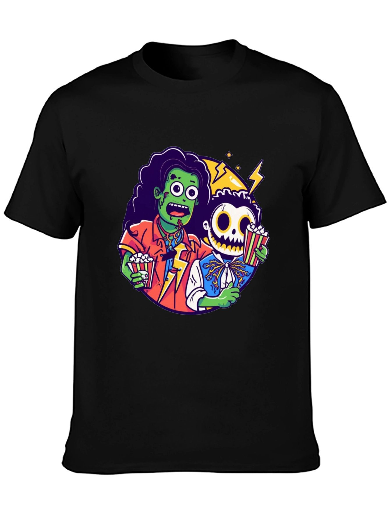 Zombie & Skeleton Halloween Movie T-Shirt