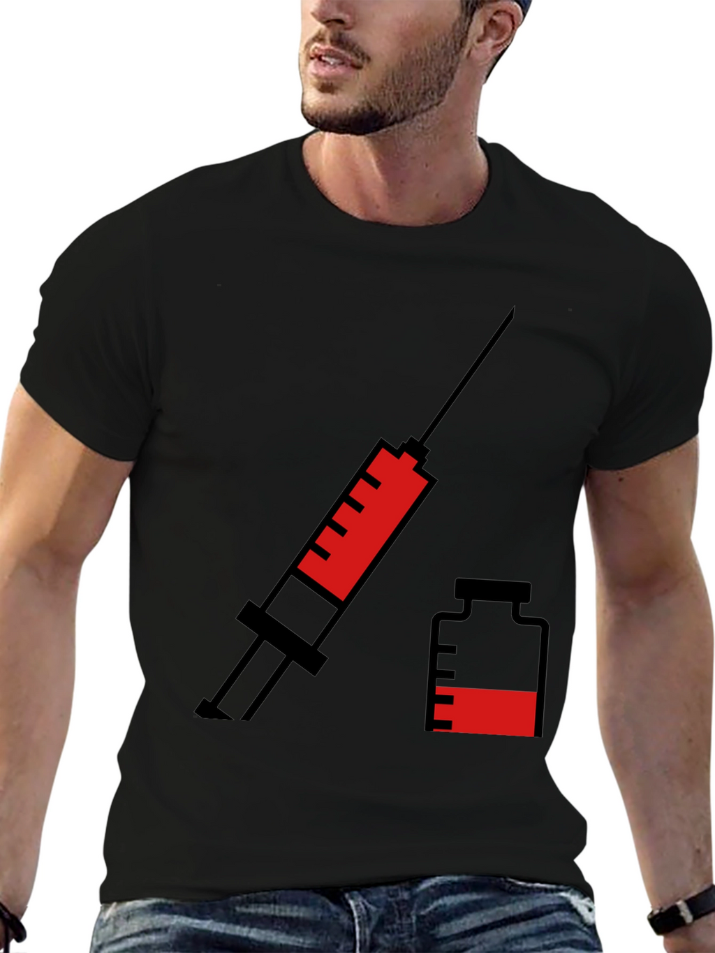 Vaccination T-Shirt - Syringe & Vial Graphic Tee