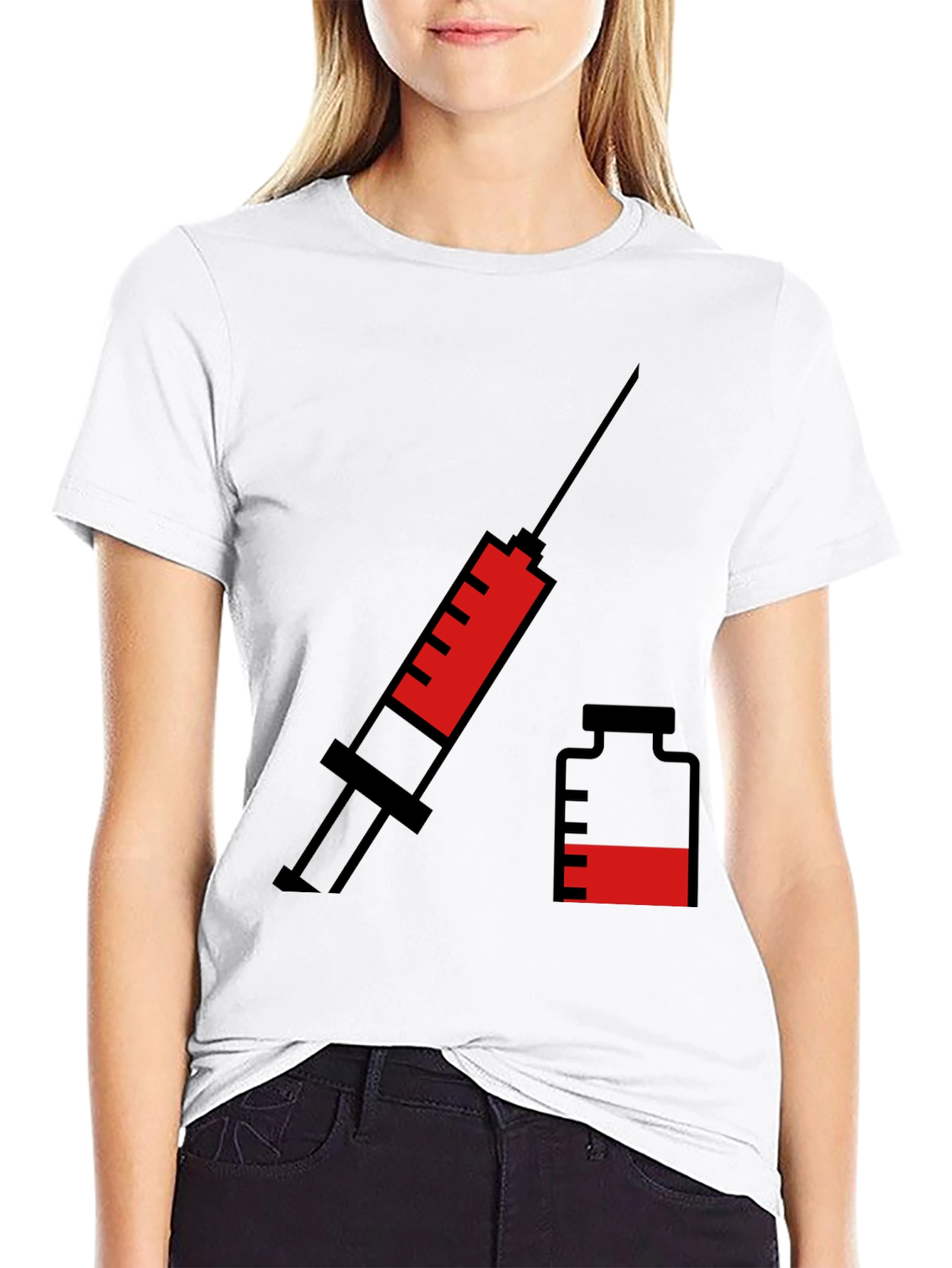 Vaccination T-Shirt - Syringe & Vial Graphic Tee